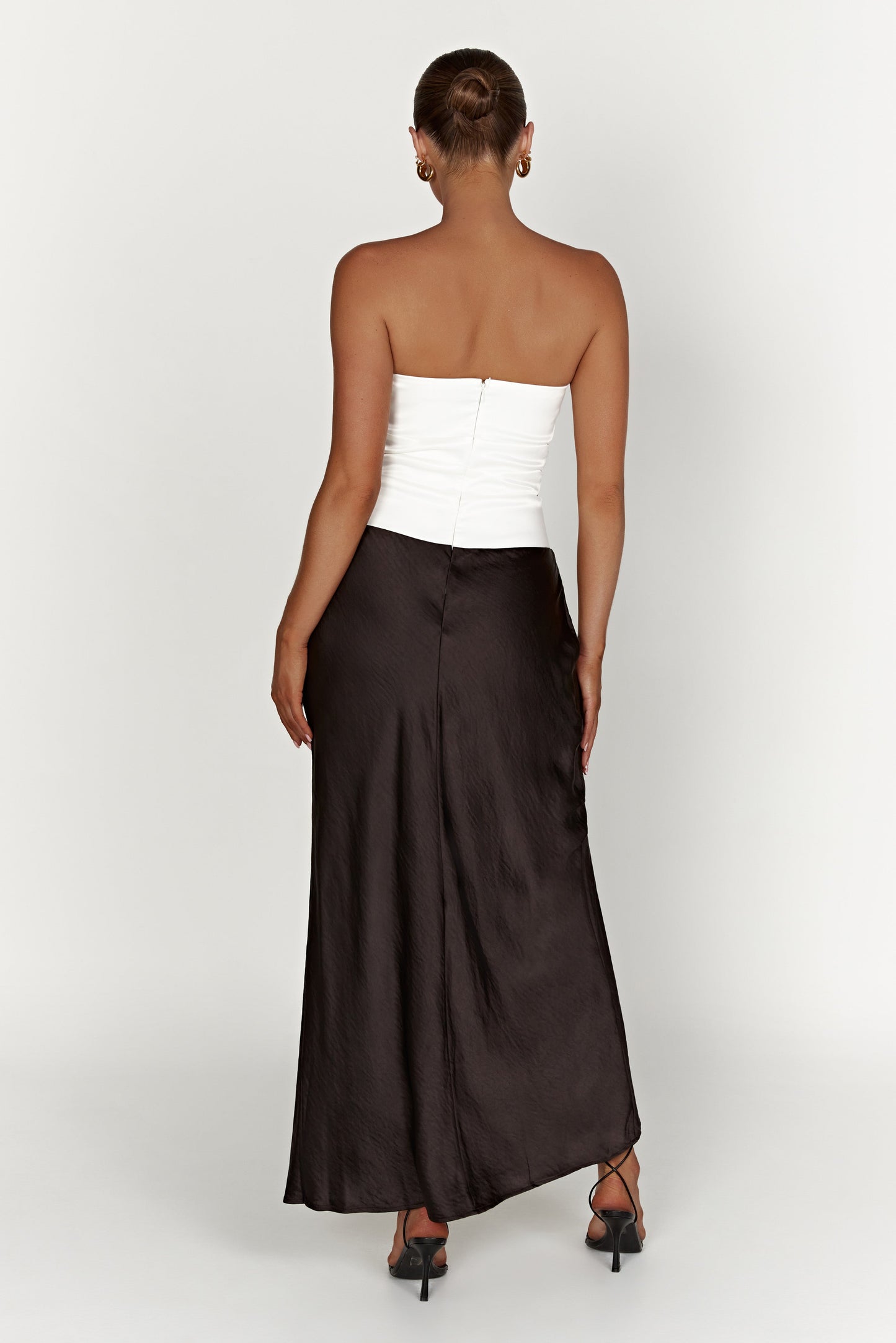 Brooklyn Two Tone Strapless Maxi Dress - Black