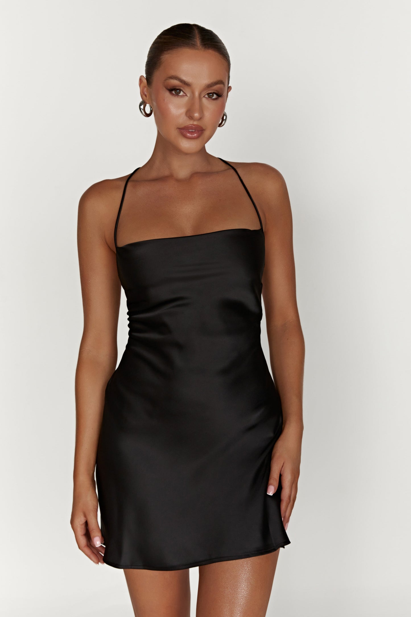 Sydney Mini Satin Dress - Black