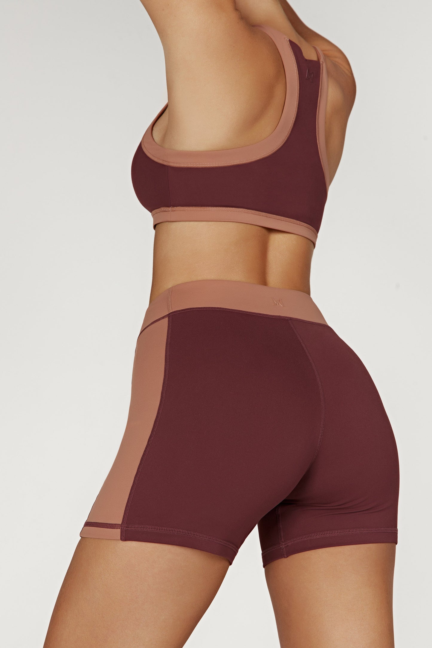 Lori Two Tone Racer Crop Top - Mahogany/Tan