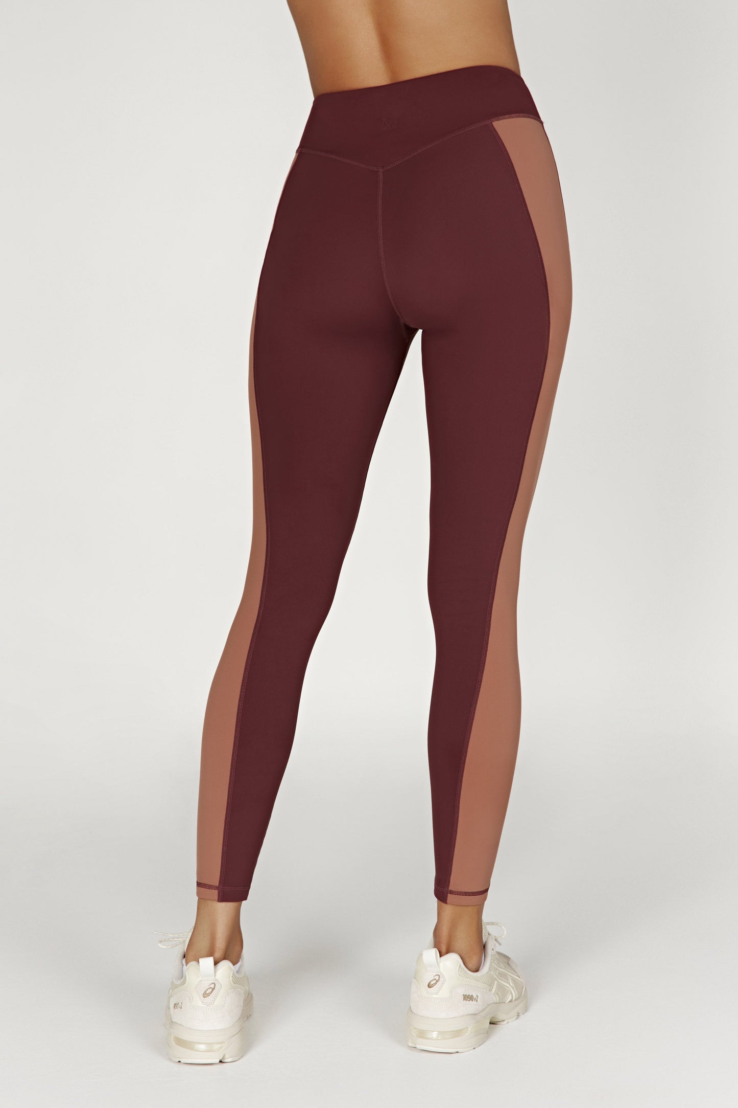 Libby Two Tone Panel Leggings - Mahogany/Tan