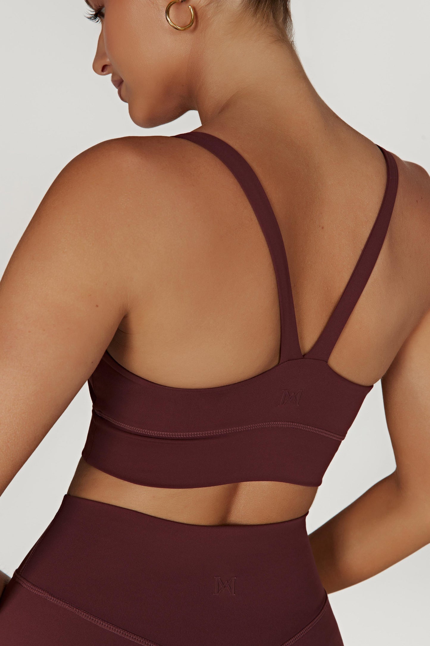 Elise V Back Cami Crop Top - Mahogany