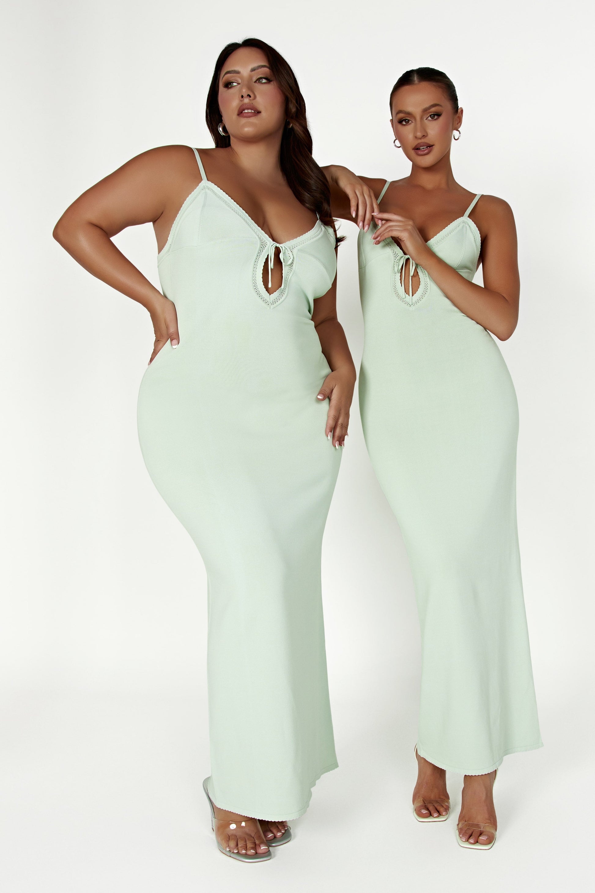 Maia Pointelle Knit Maxi Dress - Pistachio Green #4