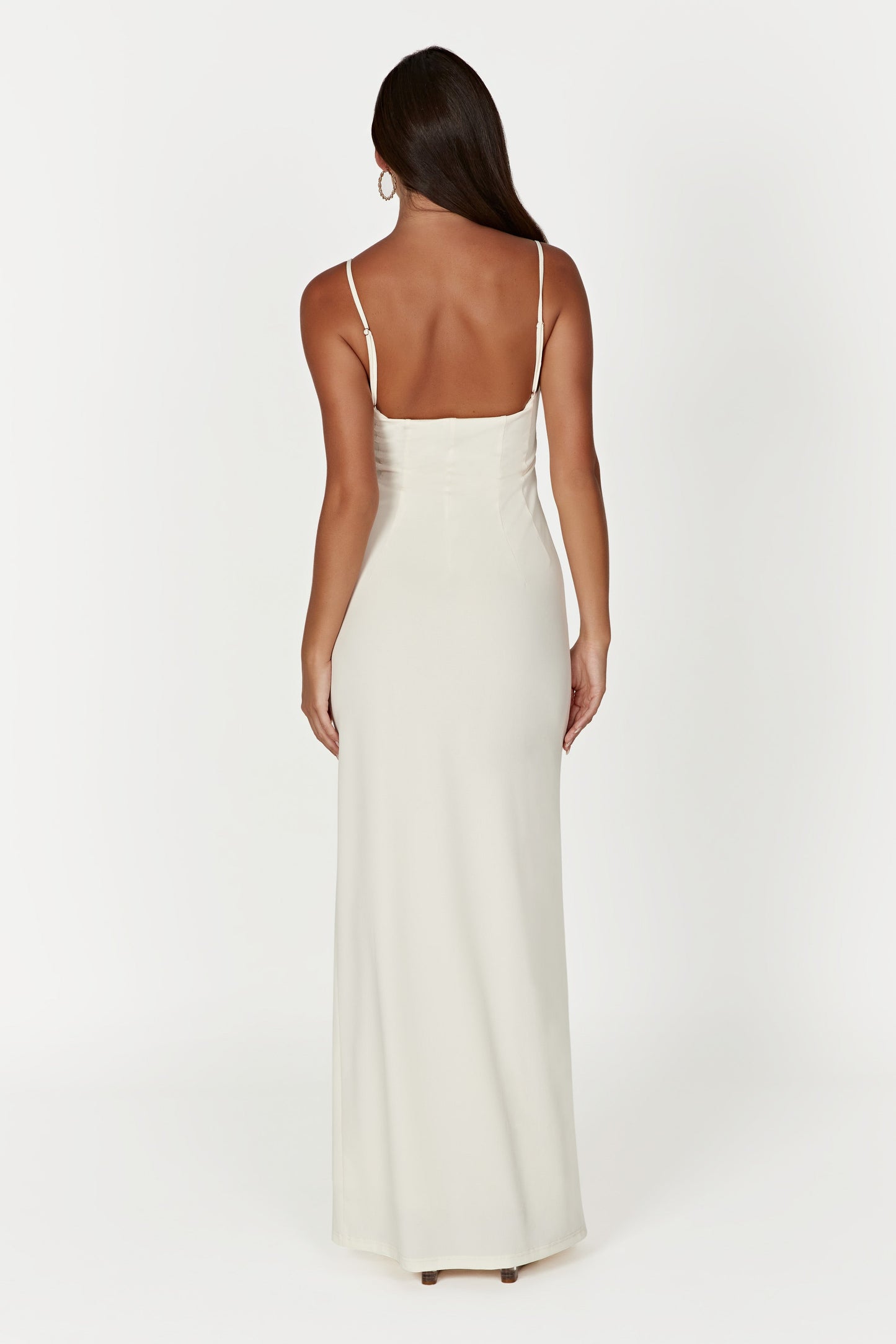 Amorette Lace Trim Maxi Dress - Bone