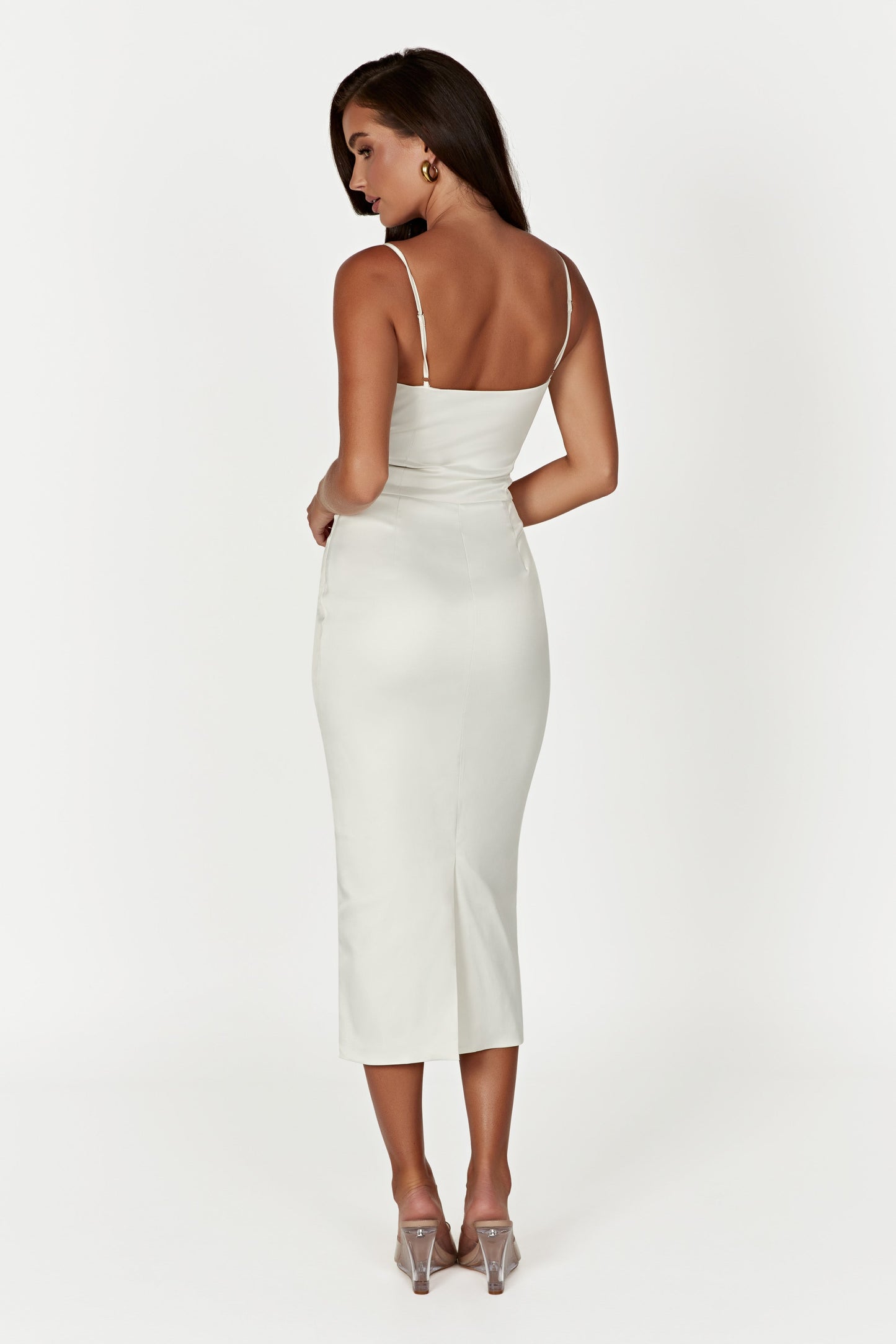 Camelia Corset Midi Dress - Ivory