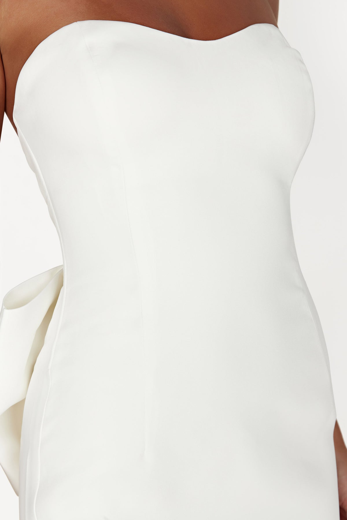 Meredith Strapless Bow Mini Dress - White #7