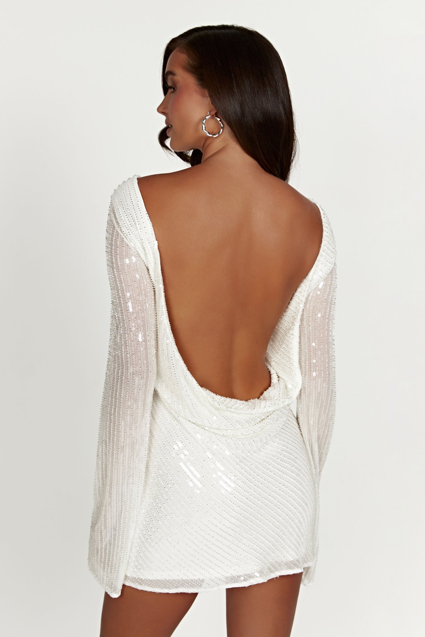 Nala Sequin Mini Dress - White