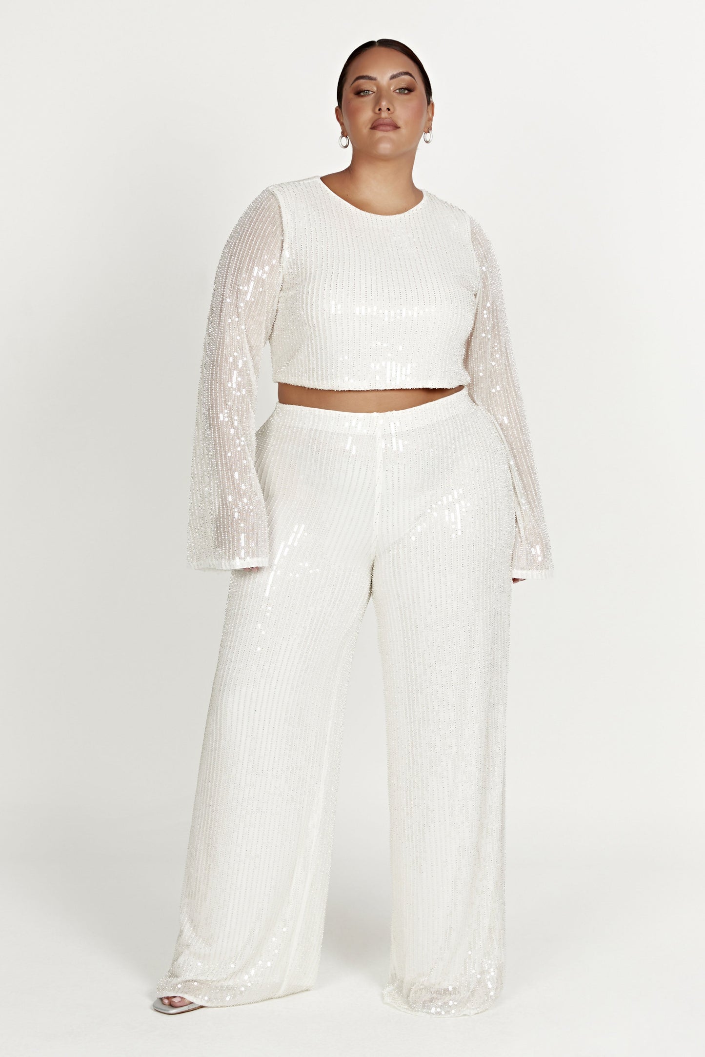 Diaz Sequin Pants - White