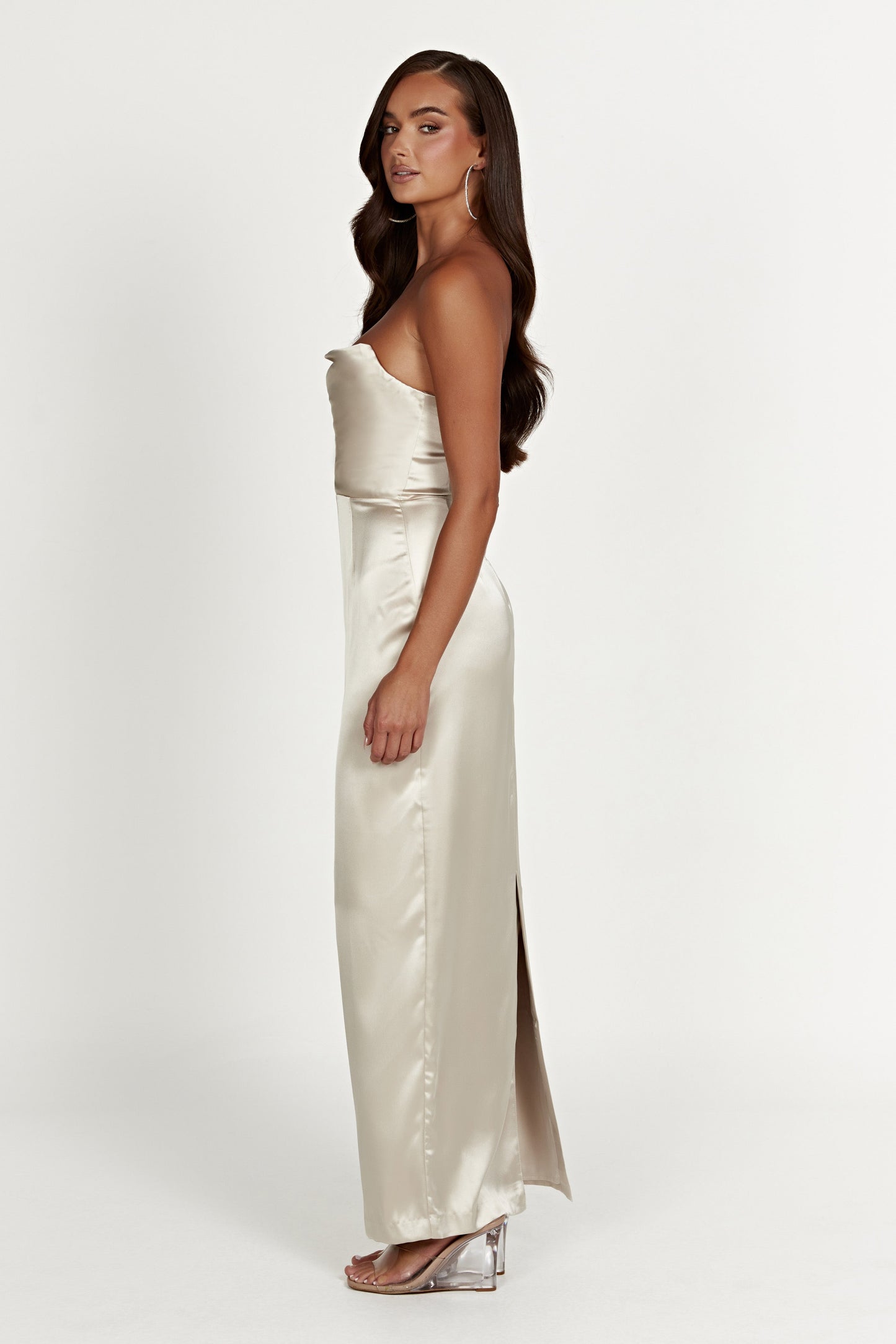 Alanis Strapless Maxi Dress - Champagne