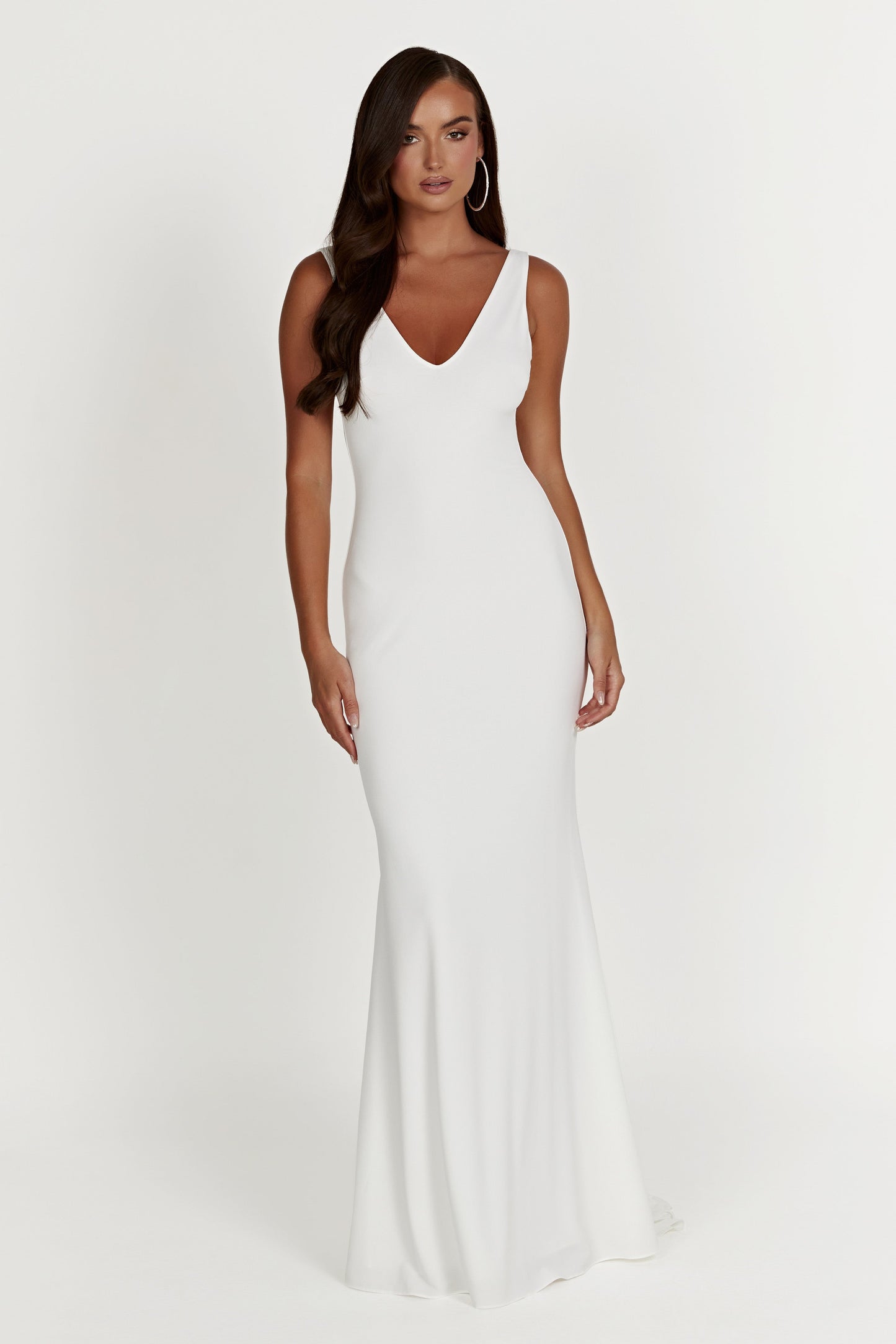 Kyla Low Back Gown - White