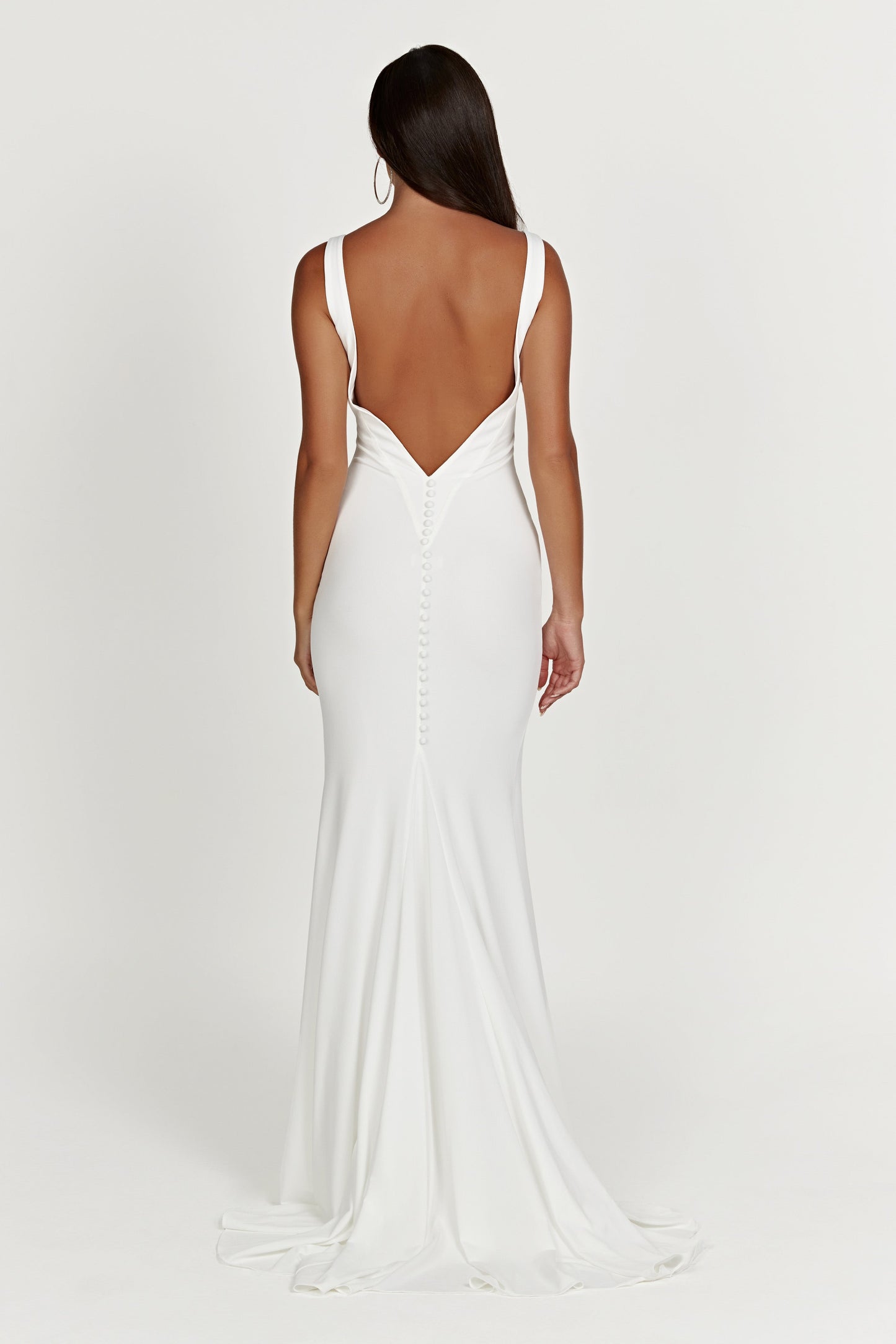 Kyla Low Back Gown - White