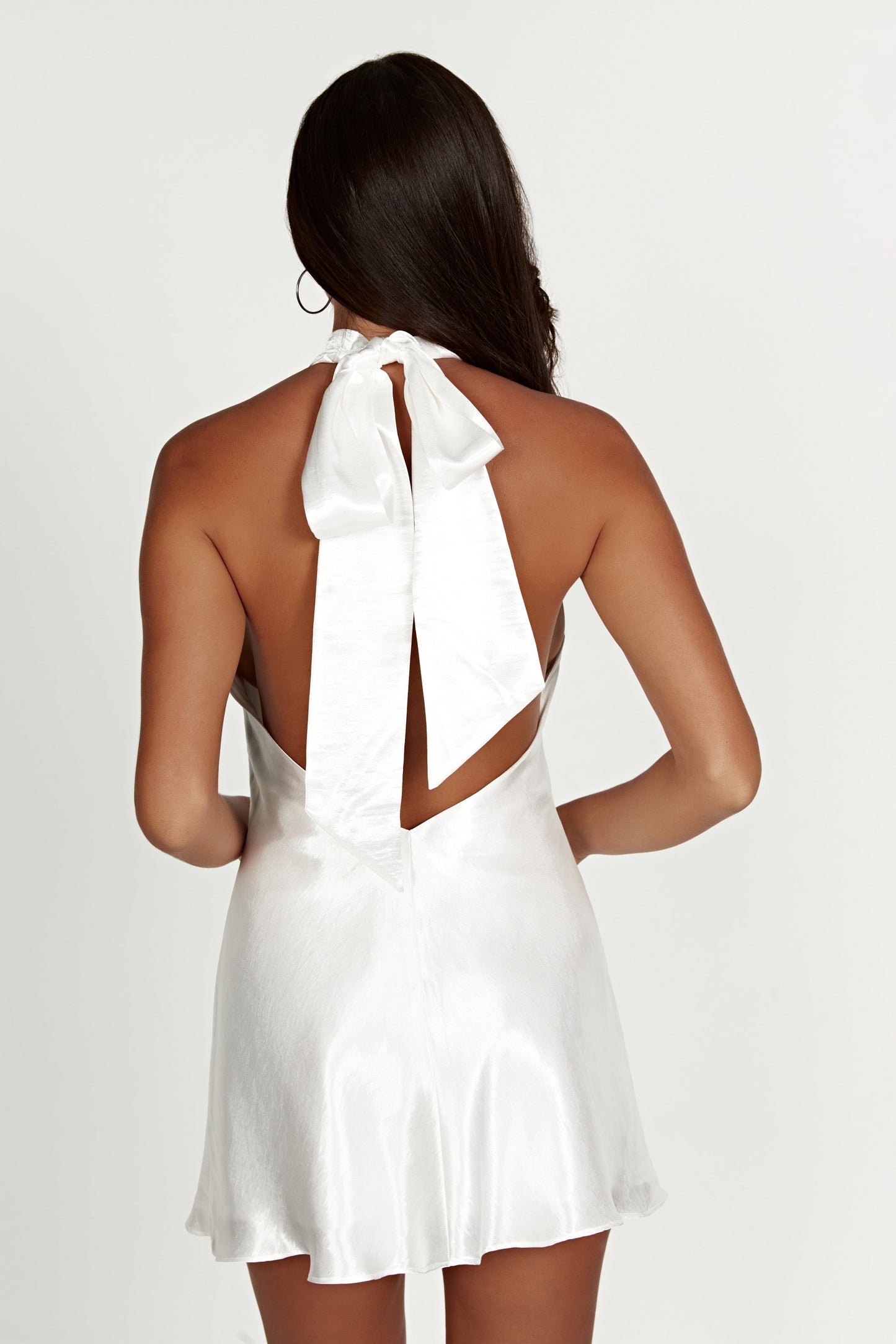 Cartia Bow Halter Micro Mini Dress - White