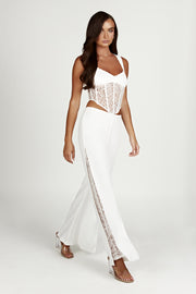 Estee Split Lace Pants - White