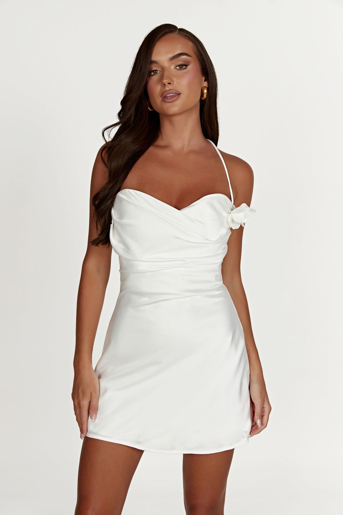 Otillie Rose Halter Mini Dress - White #2