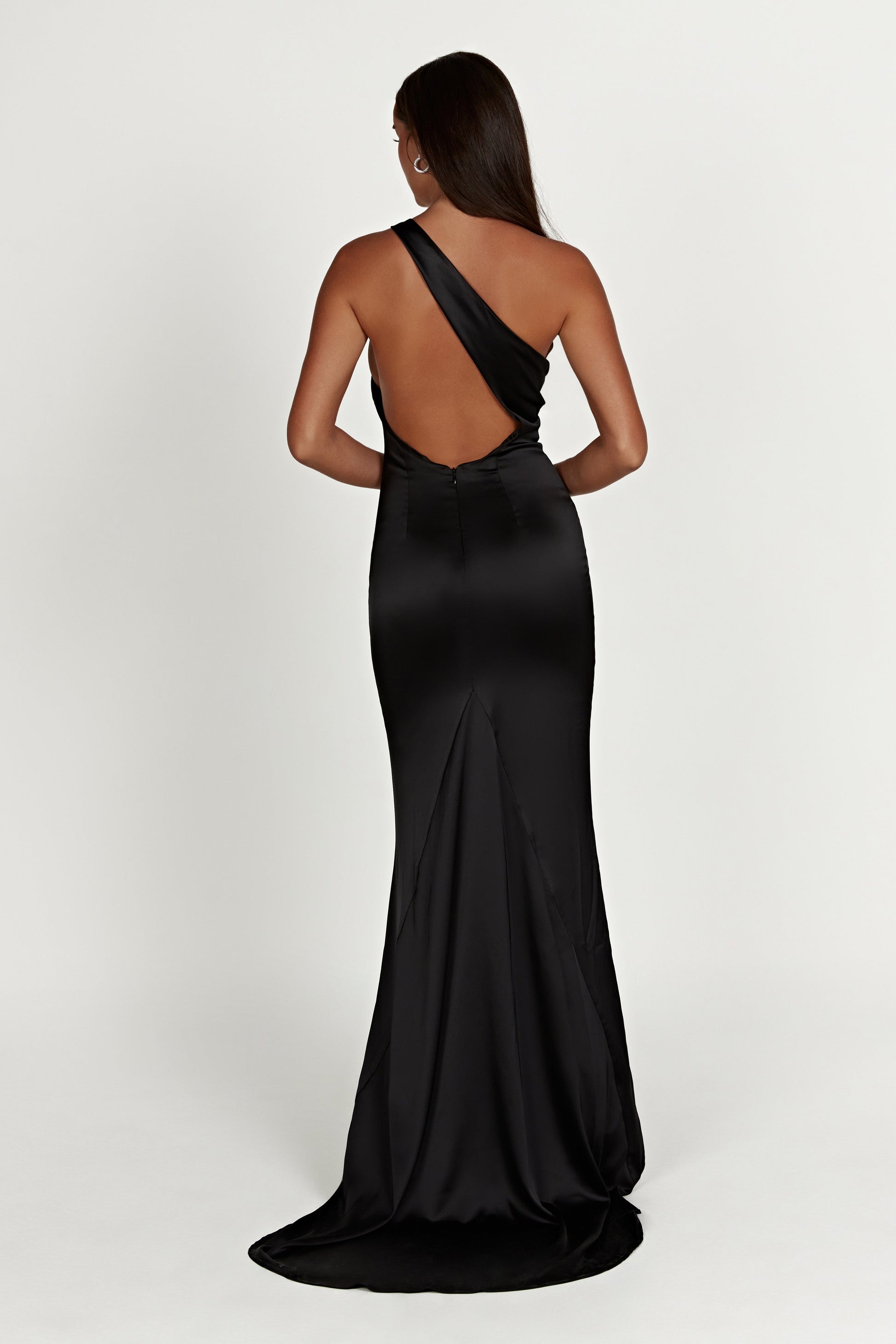 Harper One Shoulder Gown - Black #8