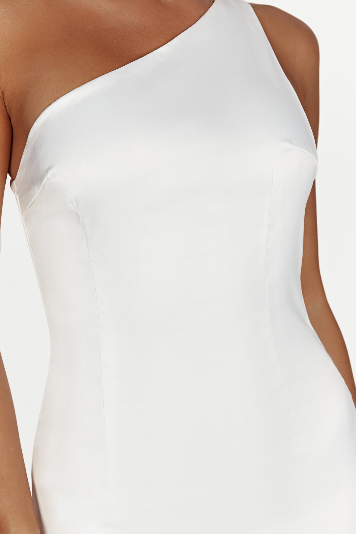 Harper One Shoulder Gown - White #4