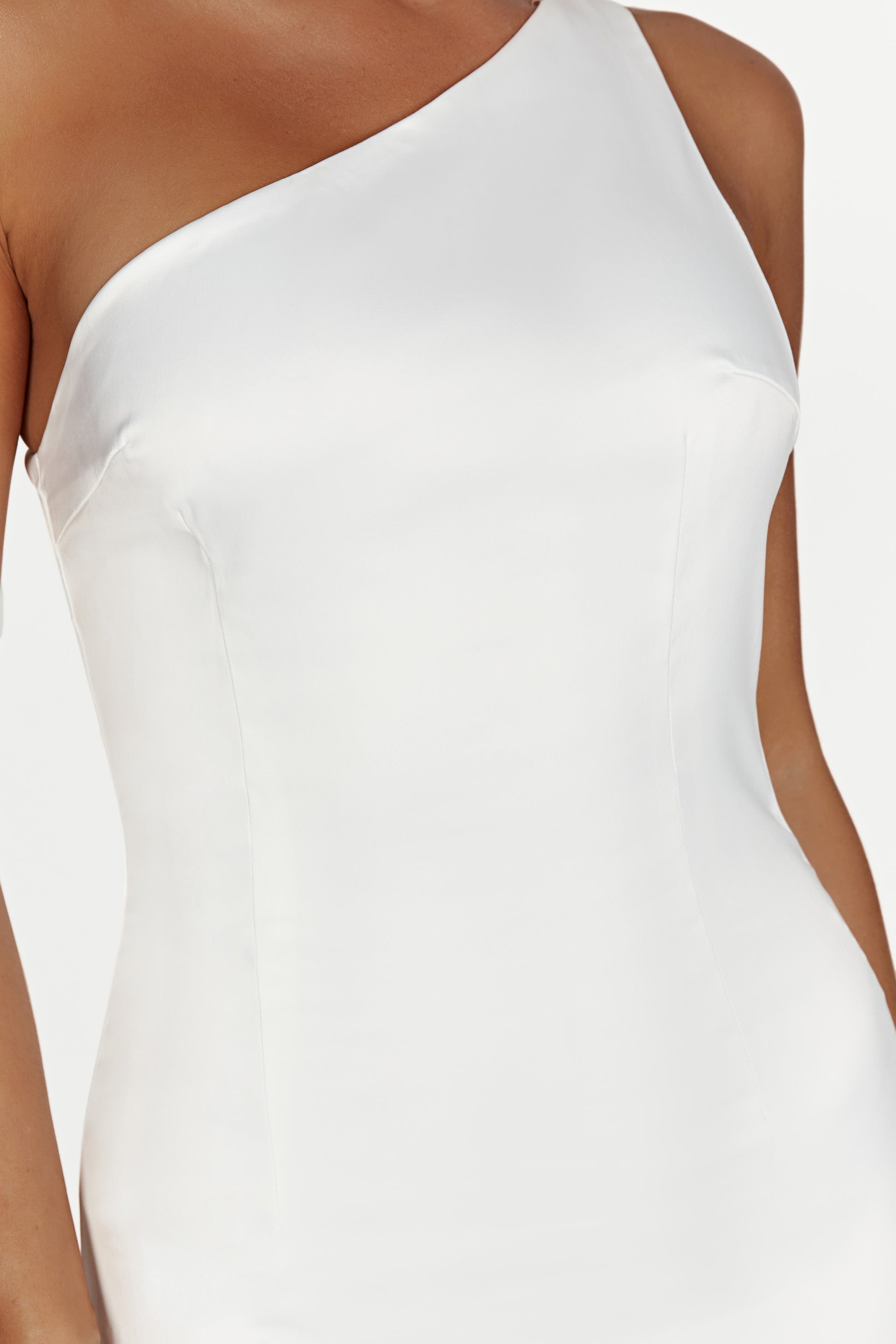 Harper One Shoulder Gown - White #4