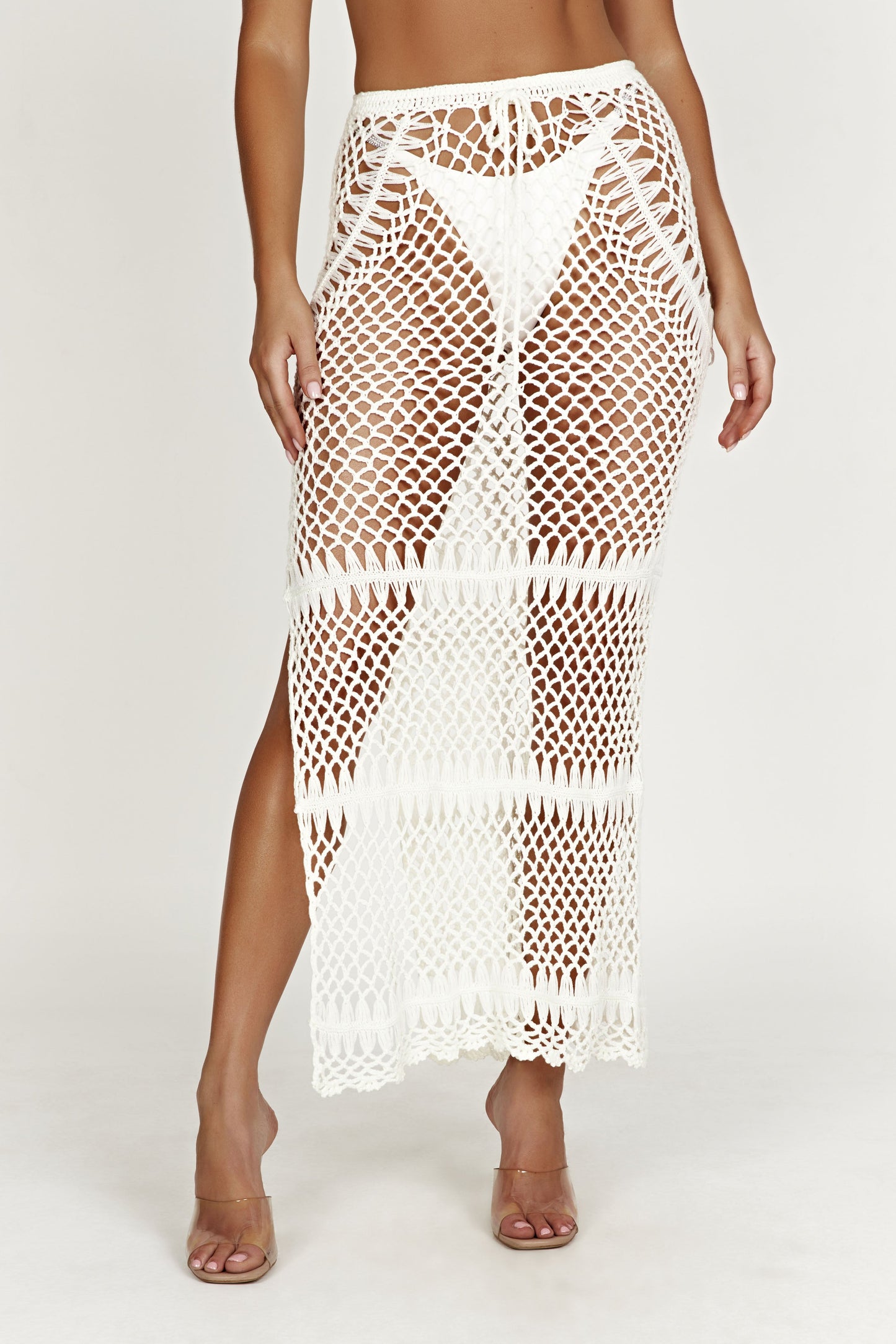 Bonnie Crochet Maxi Skirt - White