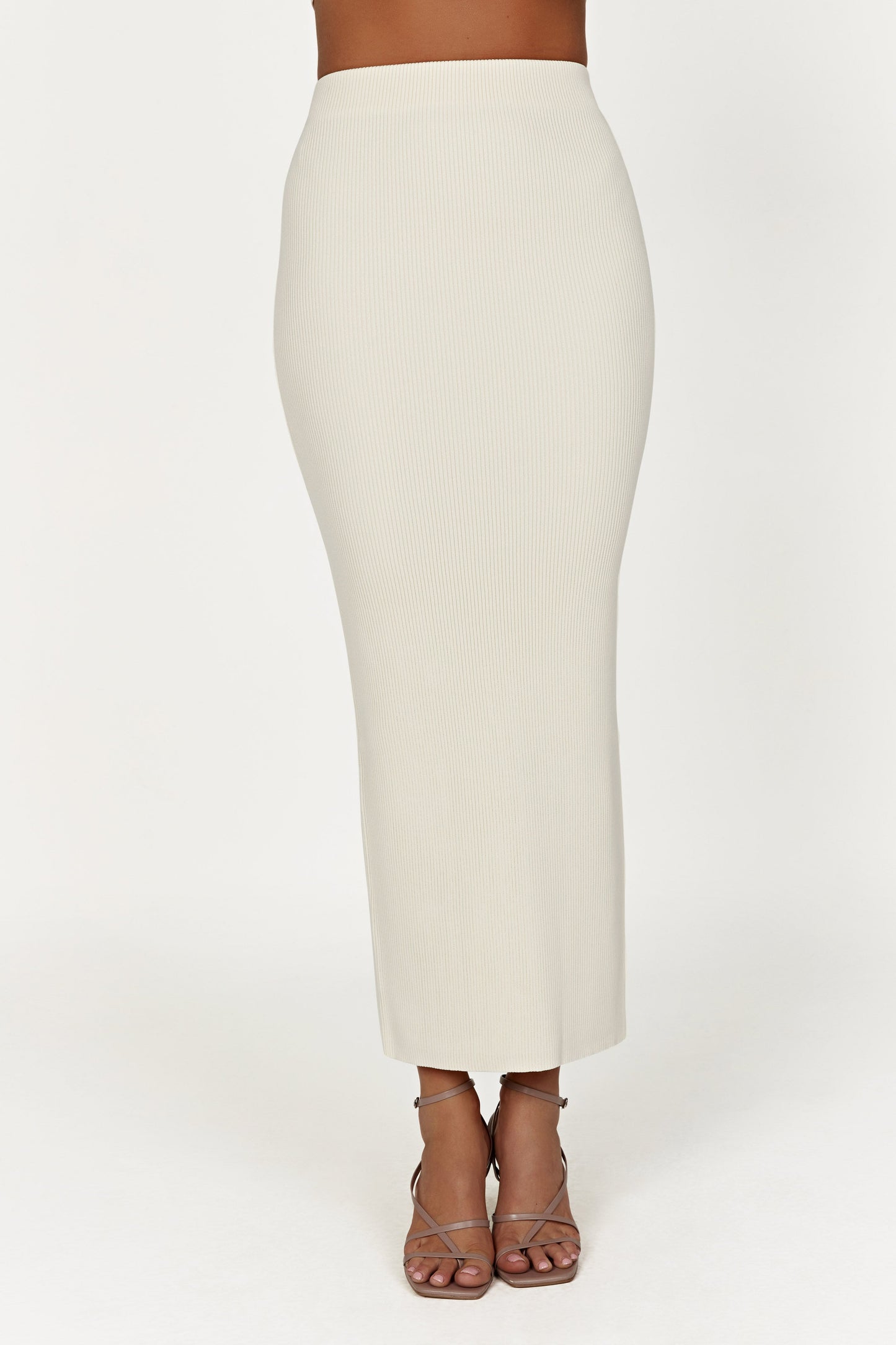 Kaesha Split Maxi Knitted Skirt - Bone