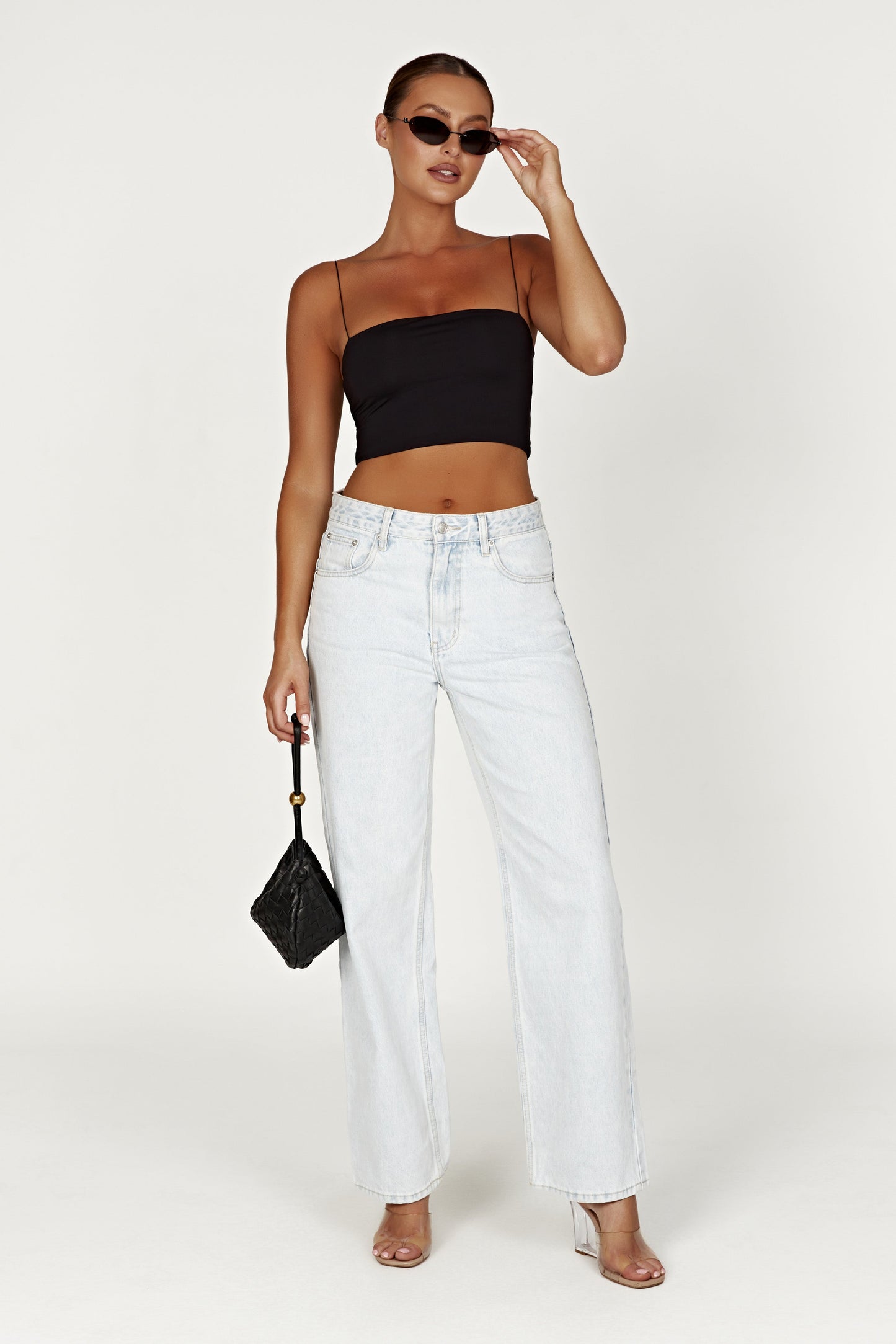 Yvonne Cami Crop Top - Black