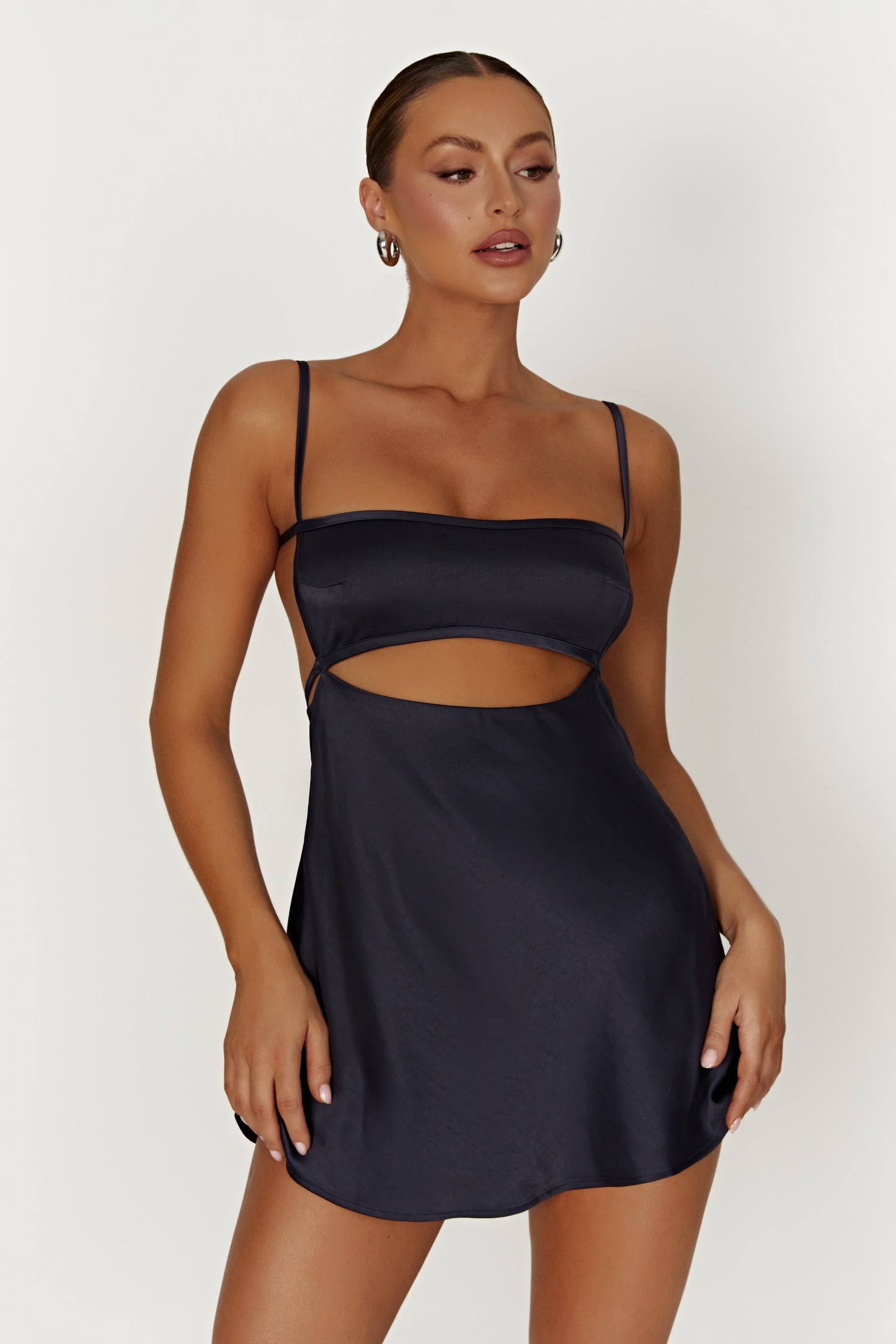 Veda Satin Mini Dress - Midnight Navy