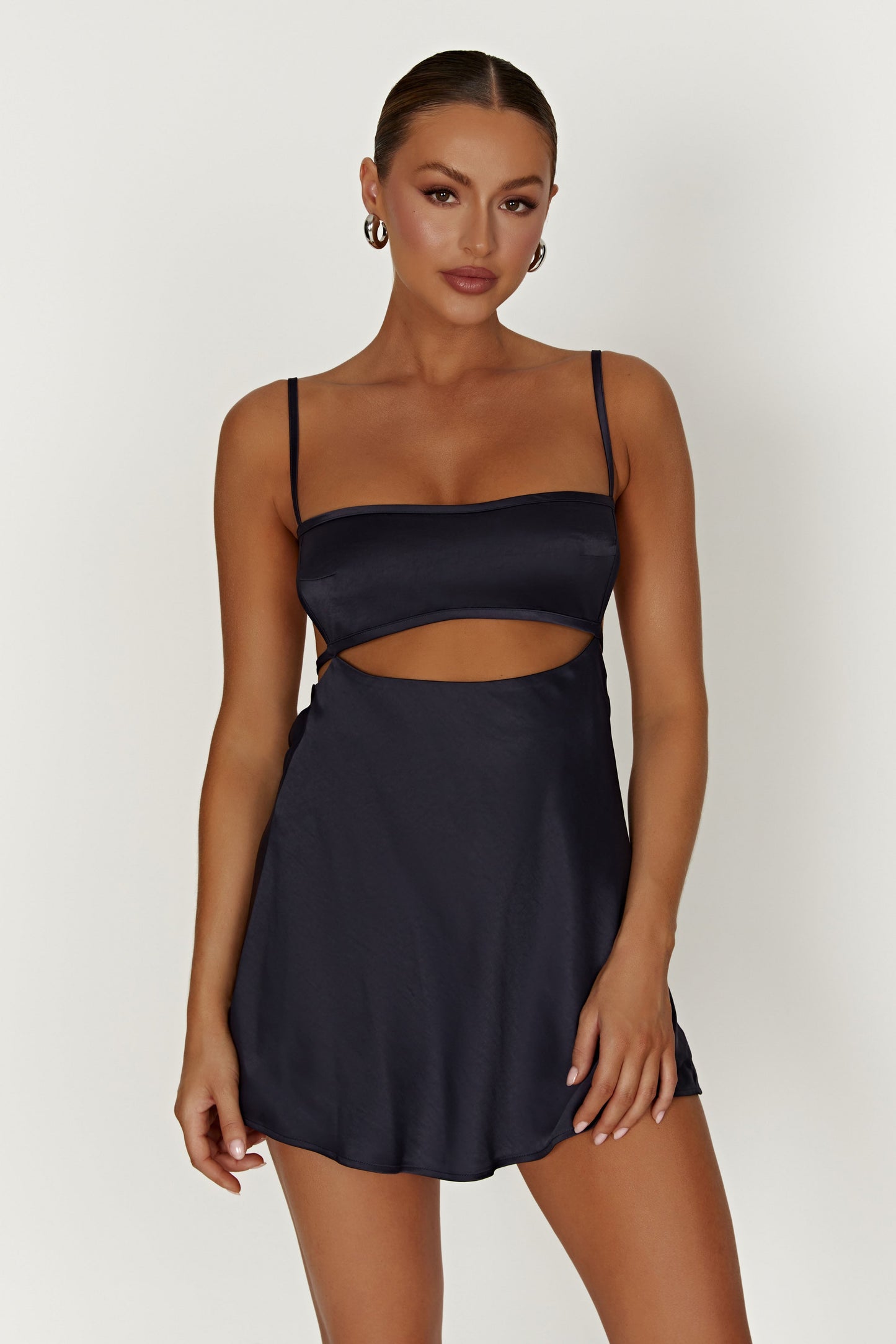 Veda Satin Mini Dress - Midnight Navy