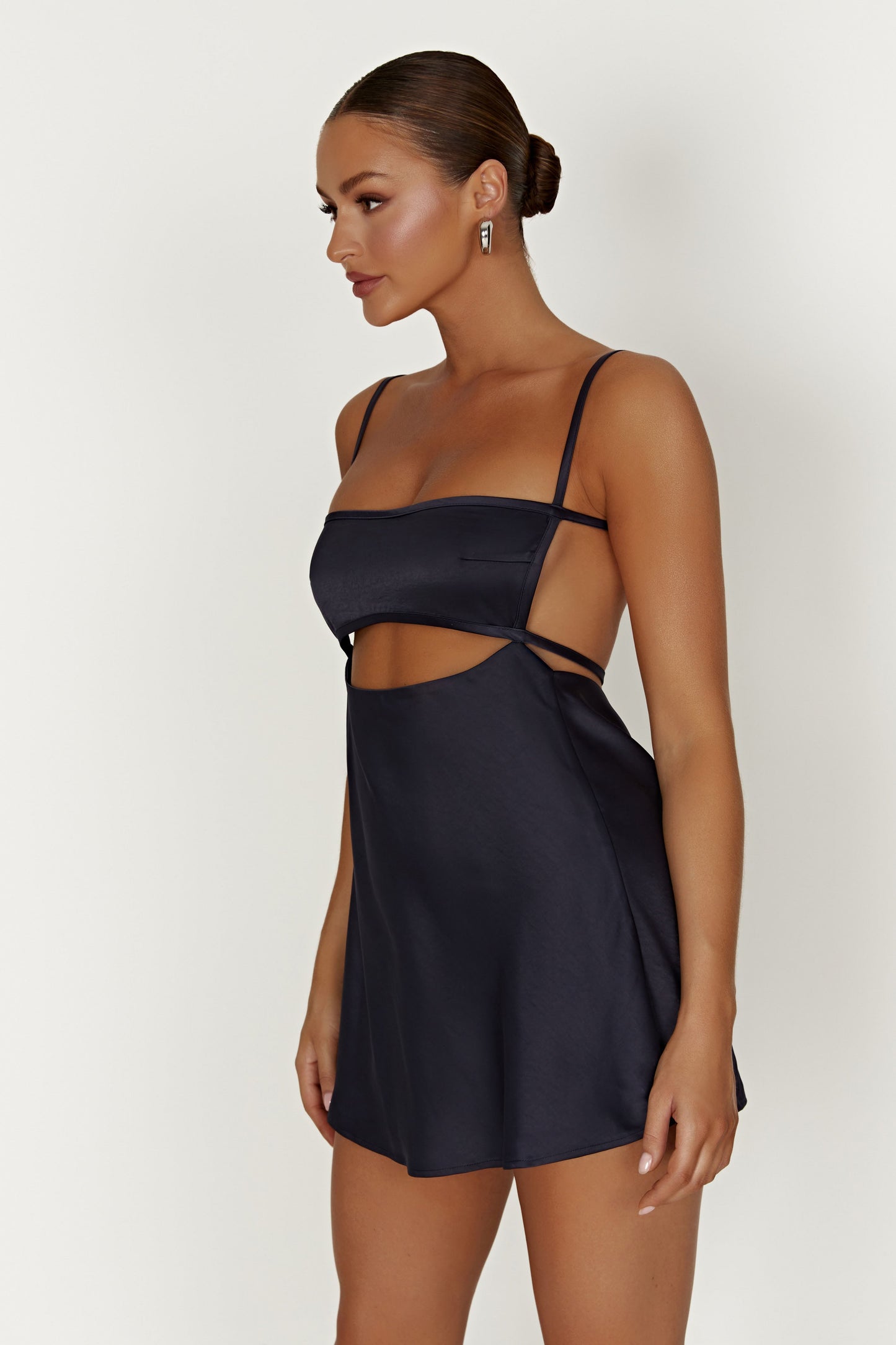 Veda Satin Mini Dress - Midnight Navy