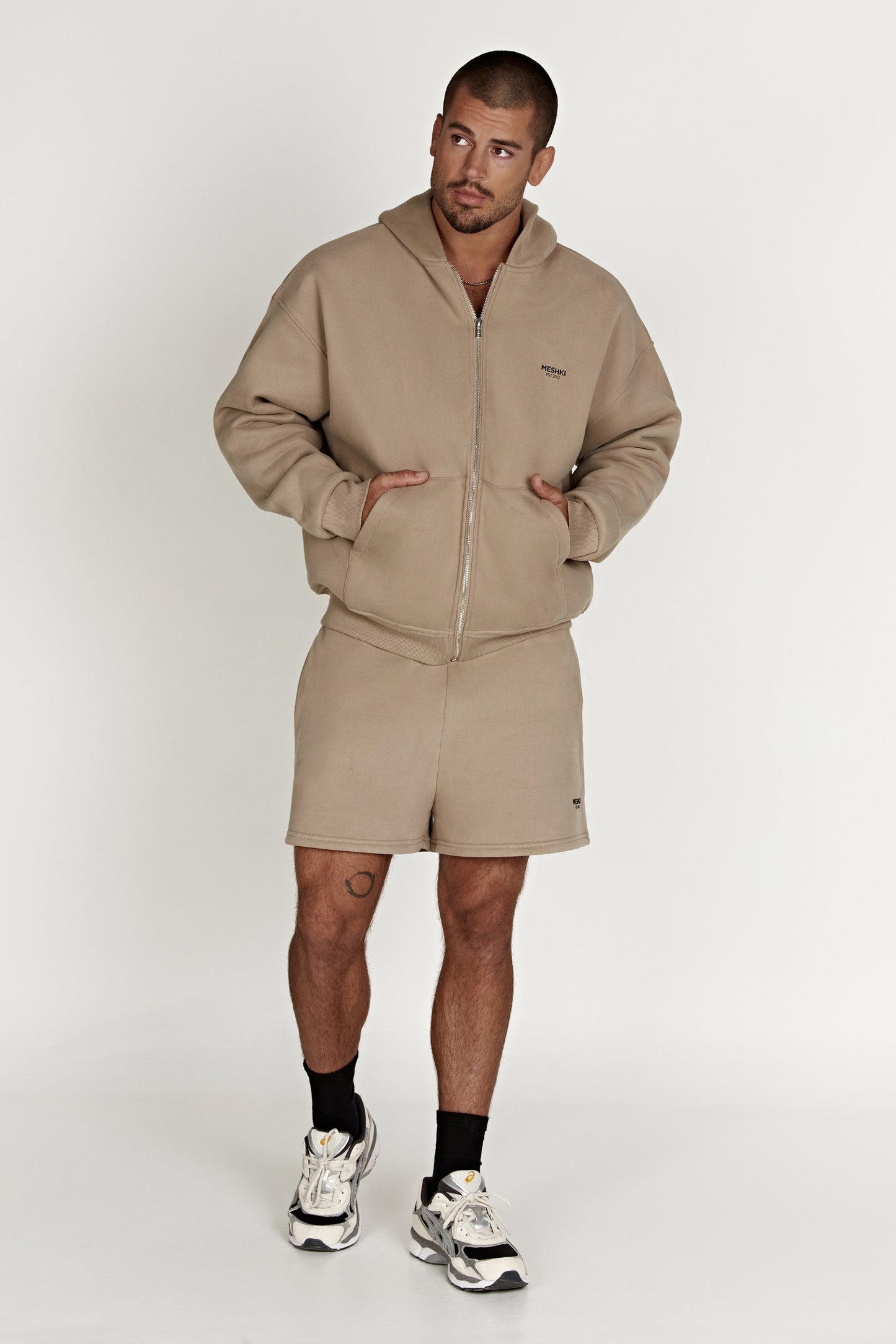 Corrie Unisex Zip Through Hoodie - Cement