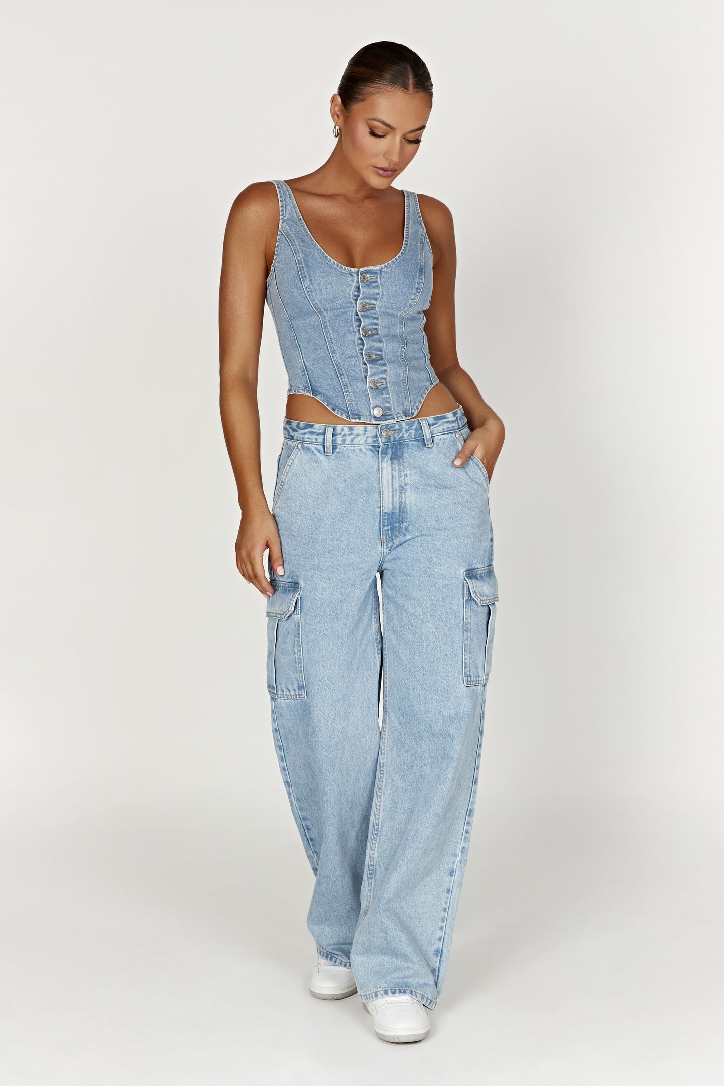 Jagger Mid Rise Oversized Denim Jean - Mid Blue