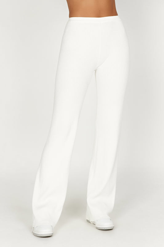 Linnie Straight Leg Knit Pant - White
