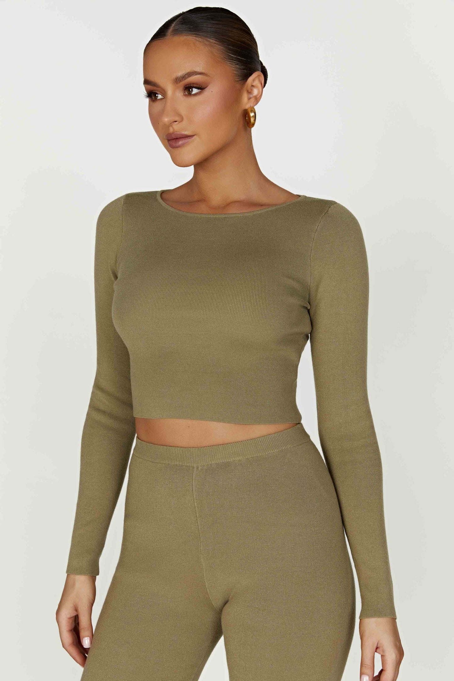 Haisley Long Sleeve Knit Top - Olive