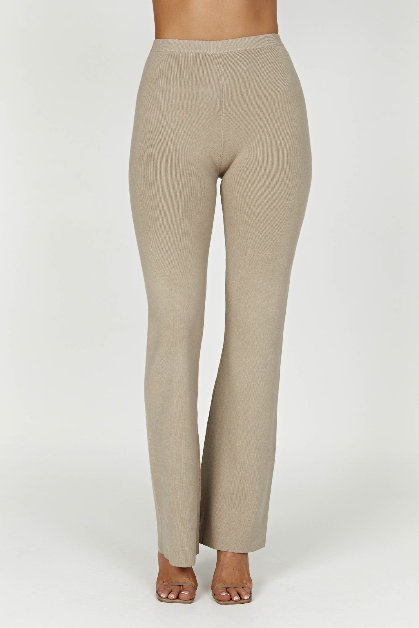 Rosetta Flare Knit Pants - Taupe