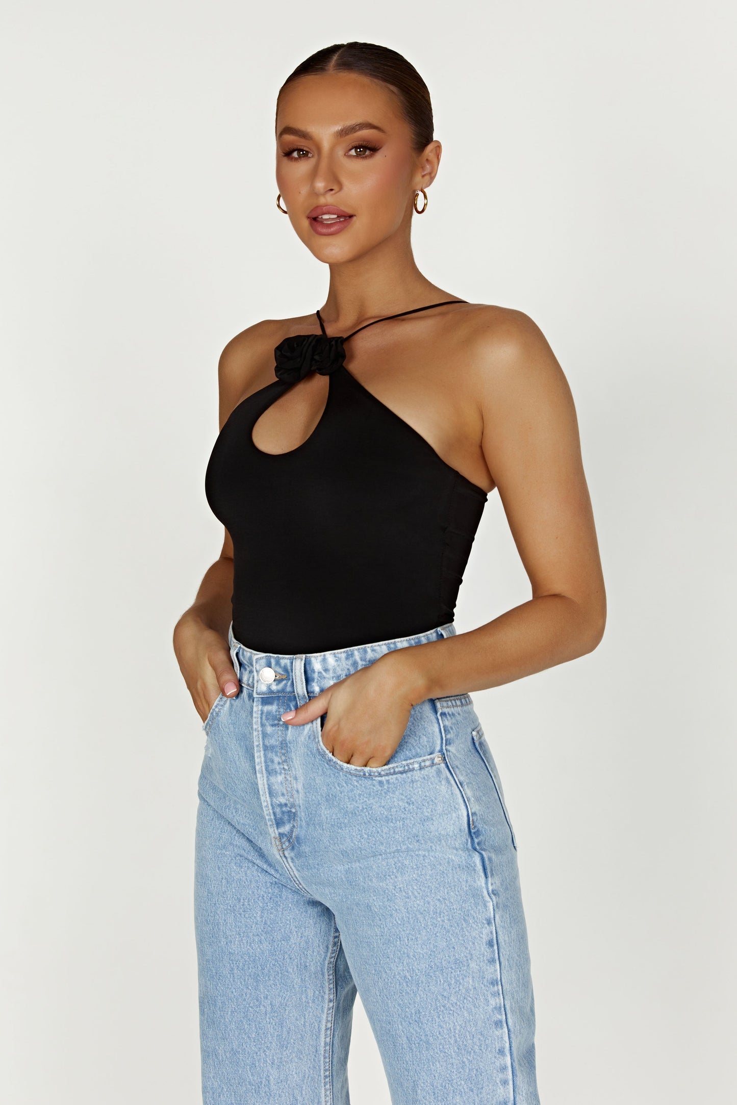 Adeline Rose Halter Top - Black