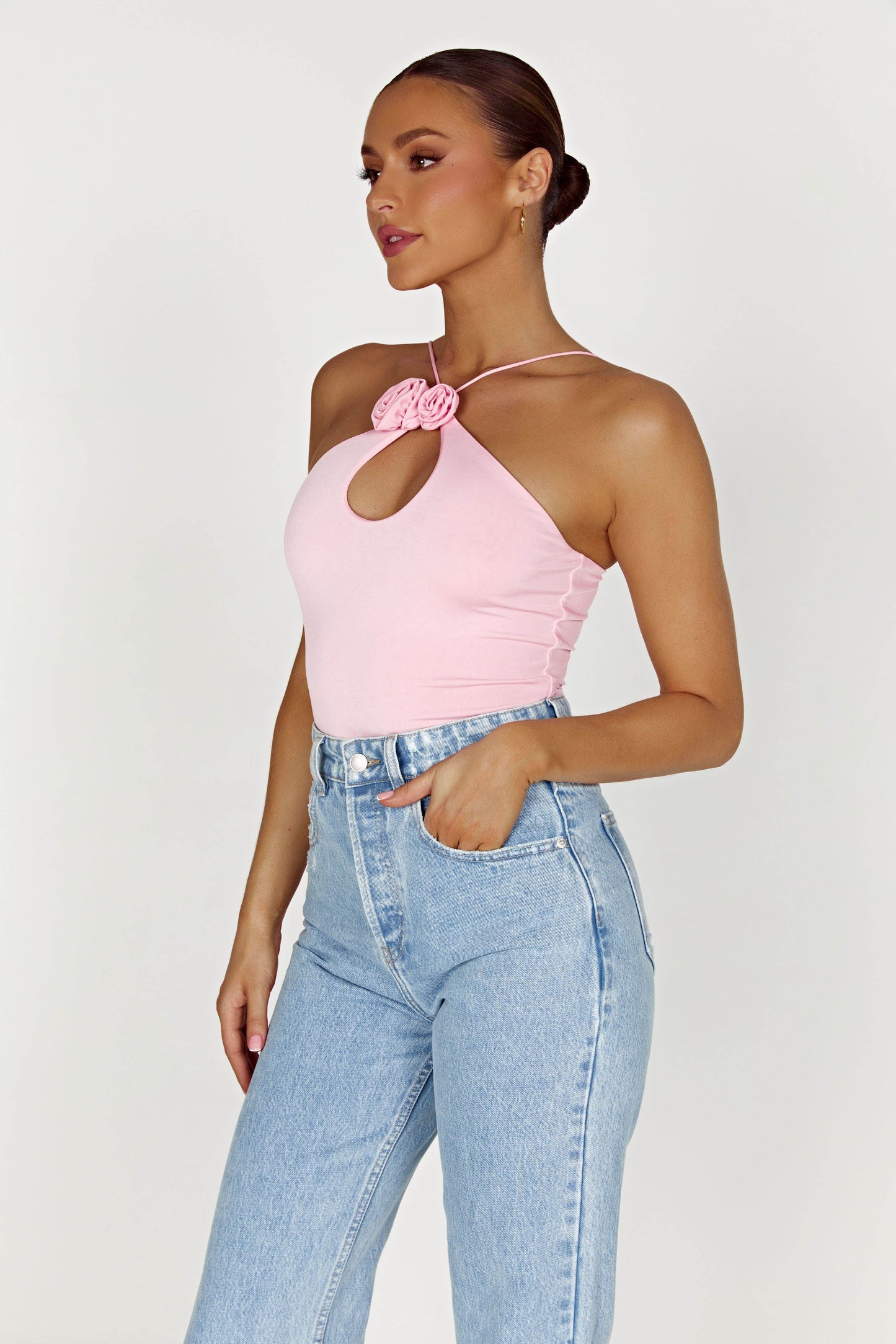 Adeline Rose Halter Top - Baby Pink