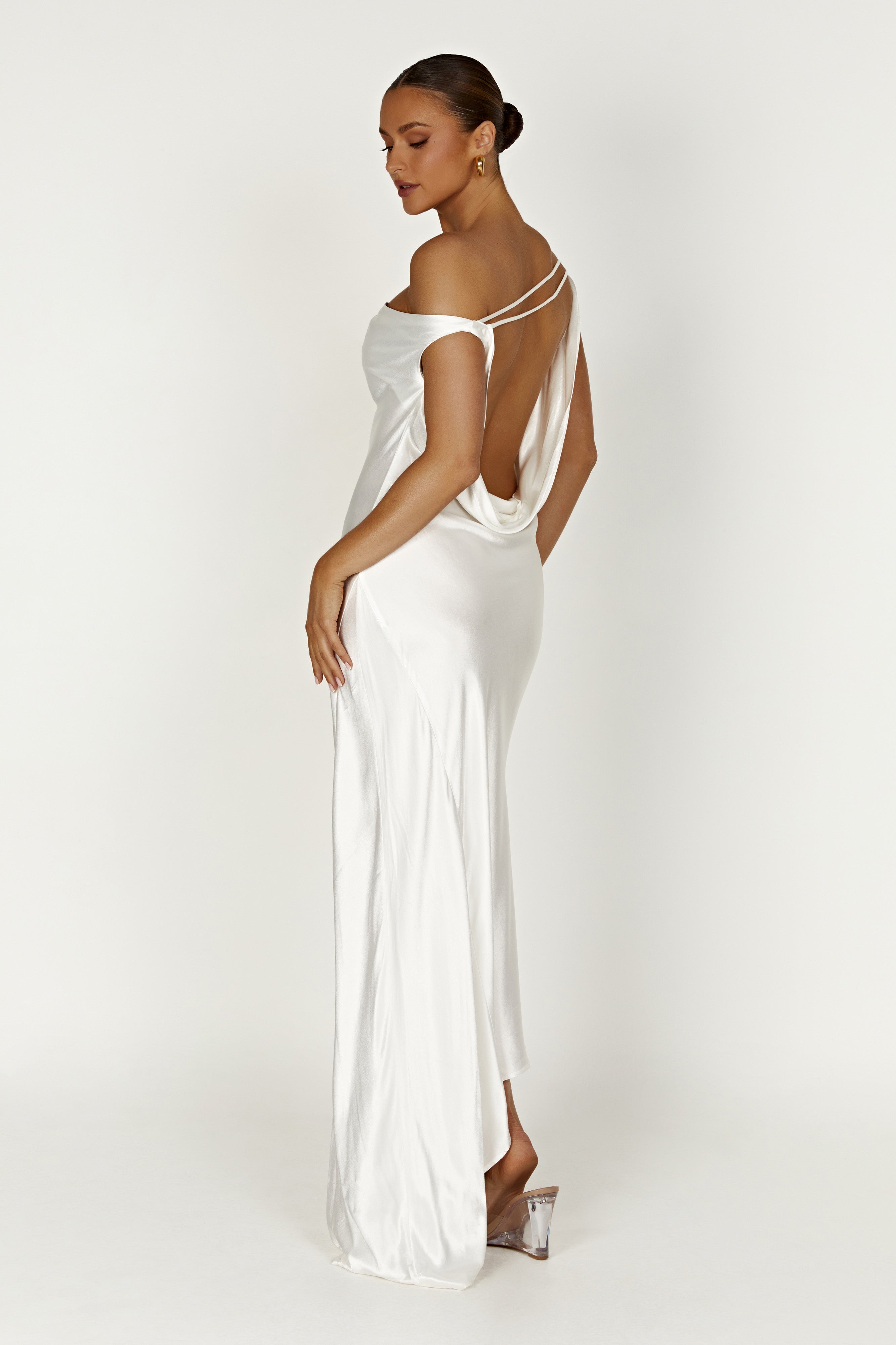 Yvette Slip Maxi Dress Asymmetrical Hem