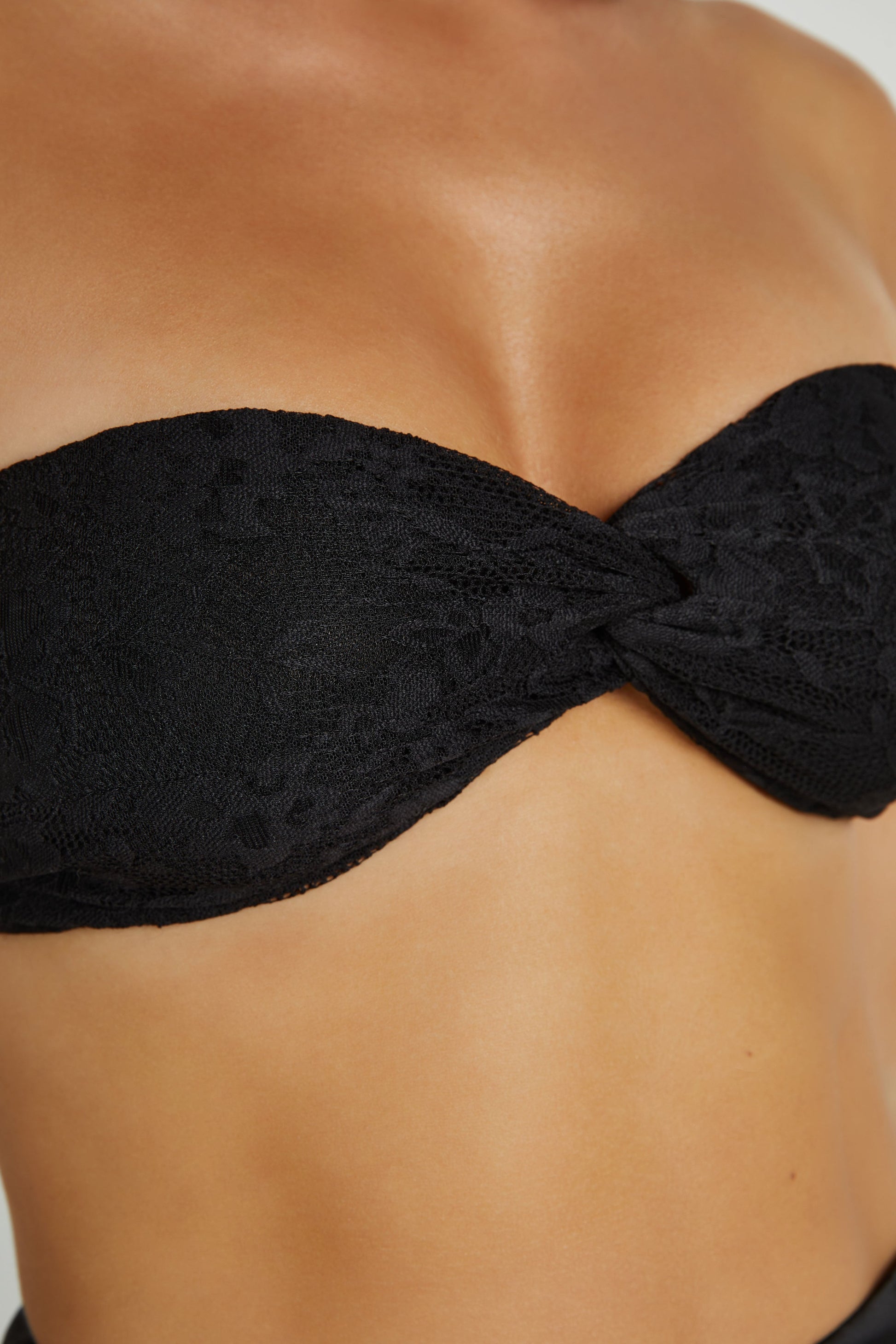 Mia Strapless Twist Top - Black #8