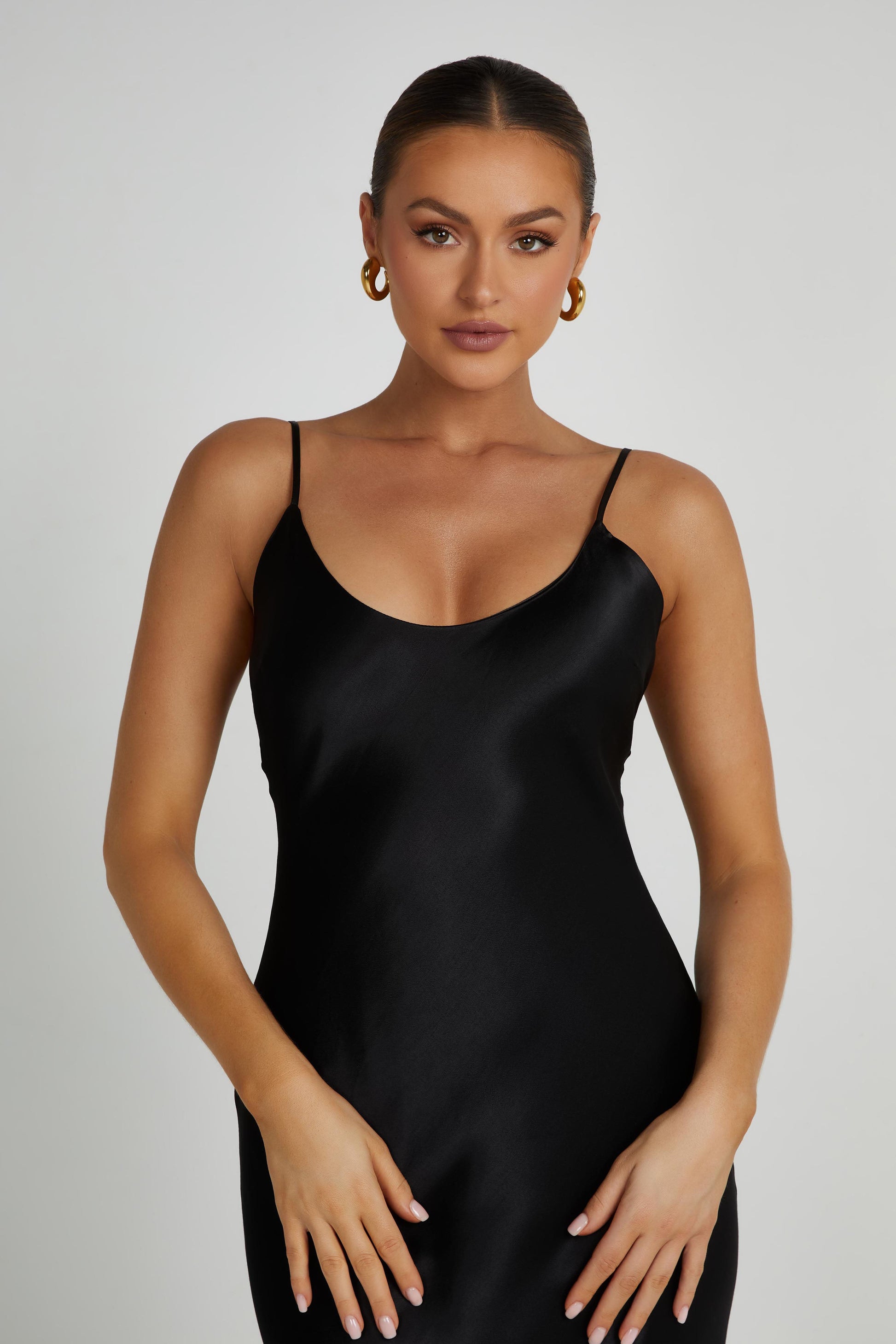 Kailey Low Back Maxi Dress With Detachable Bow Train - Black #6