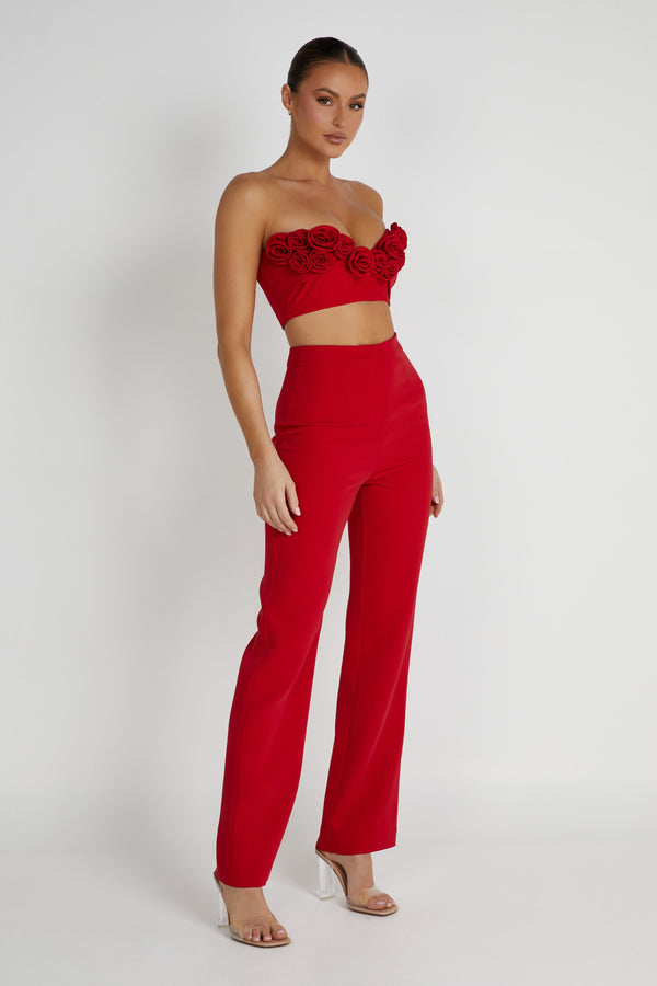 Red Heart Top - Red / M  Red heart tops, Strap crop top, Clothes for women