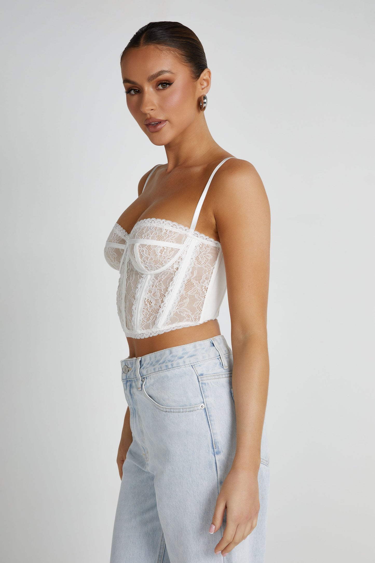 Sansa Lace Bustier - White