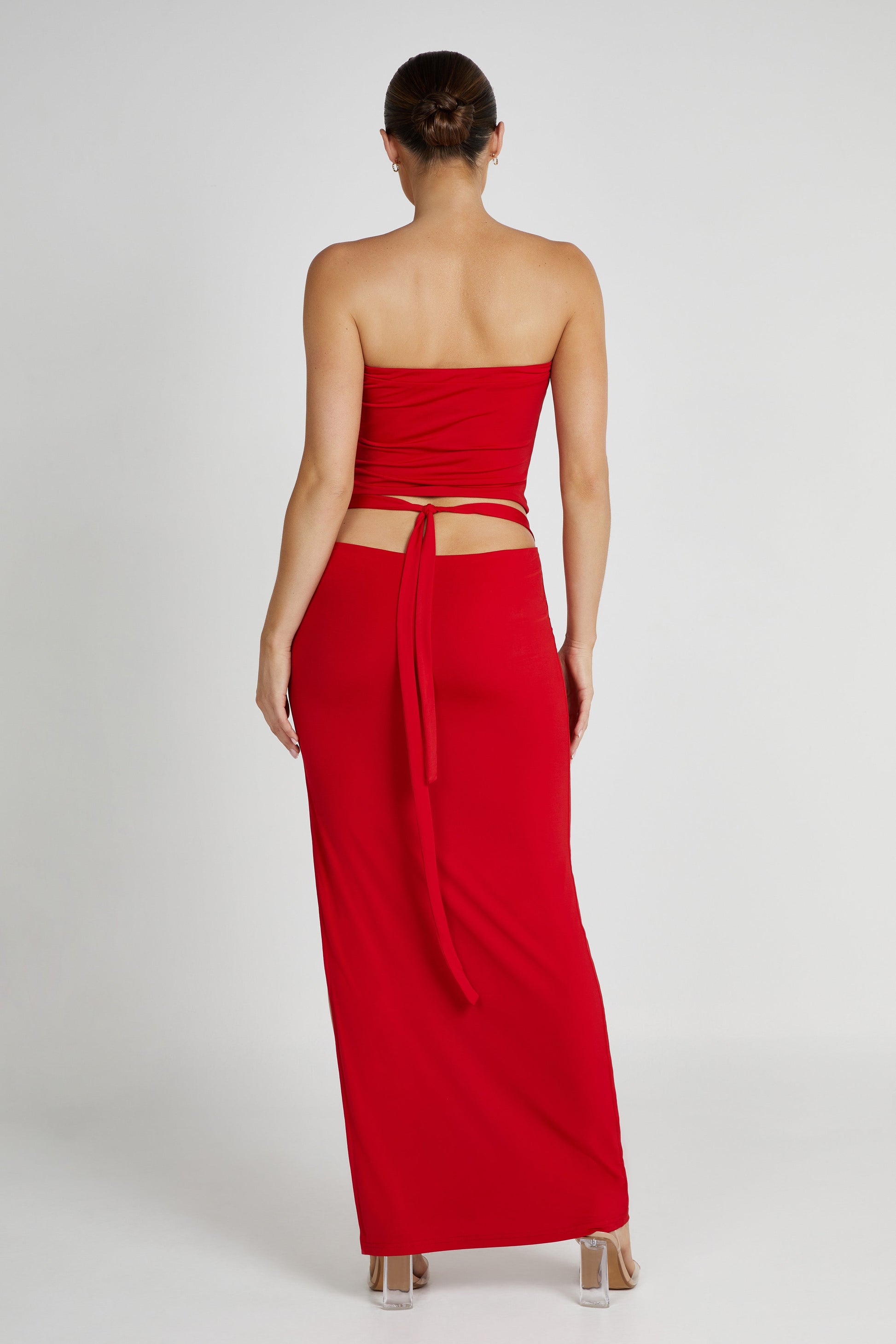 Jeanine Cowl Back Maxi Skirt - Red #6