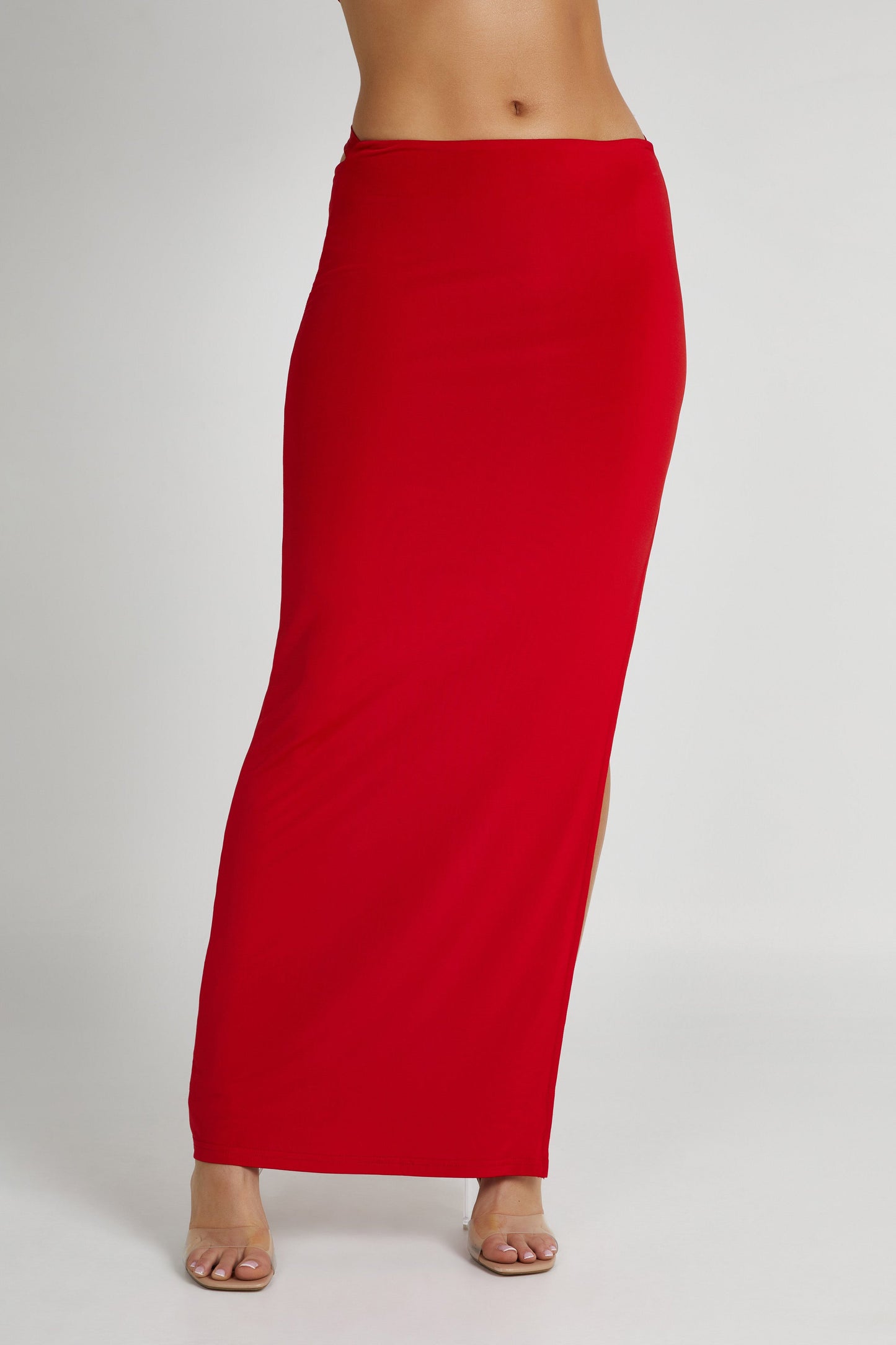 Jeanine Cowl Back Maxi Skirt - Red