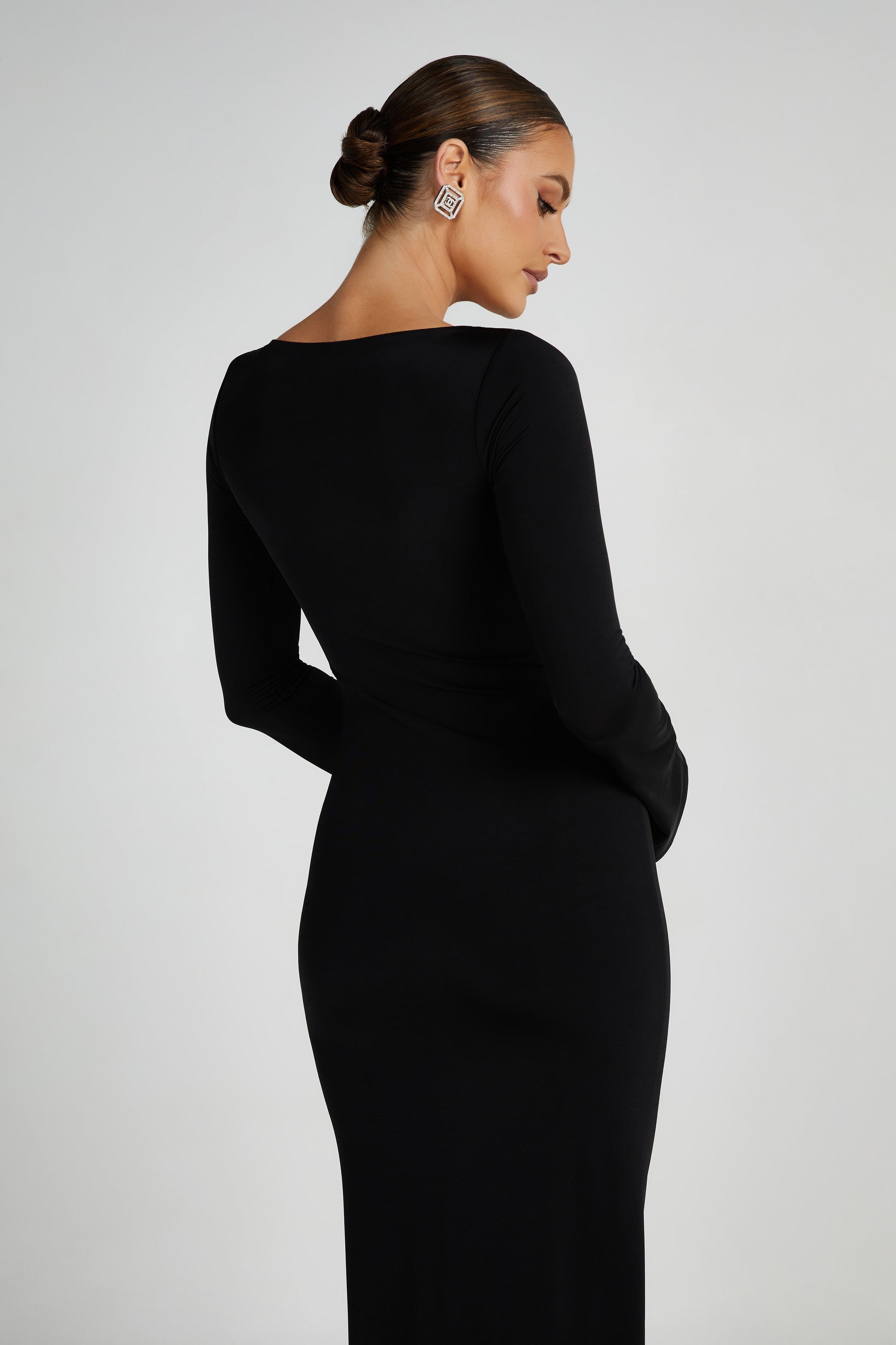 Tarna Slinky Fishtail Maxi Dress - Black #6