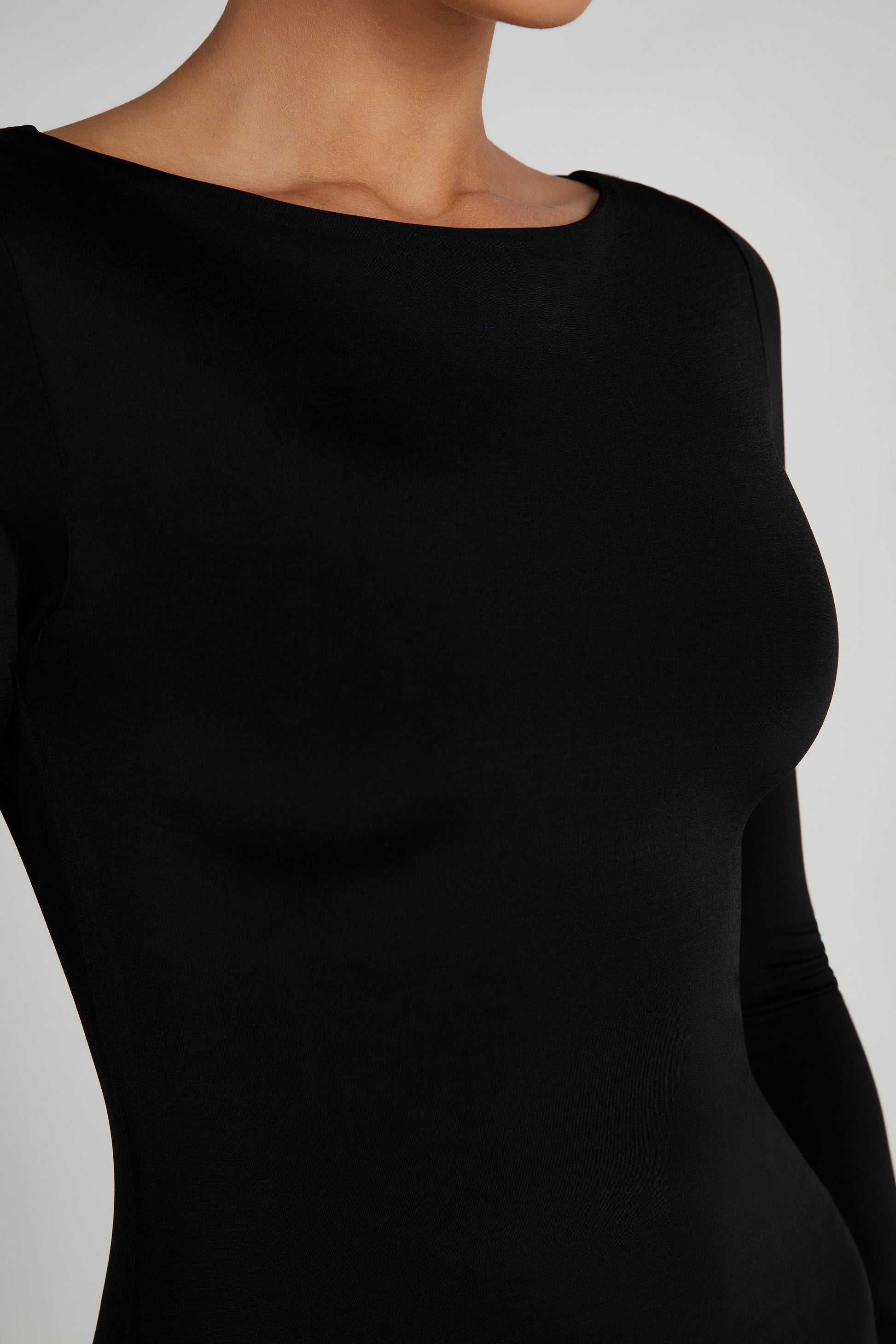 Tarna Slinky Fishtail Maxi Dress - Black #7