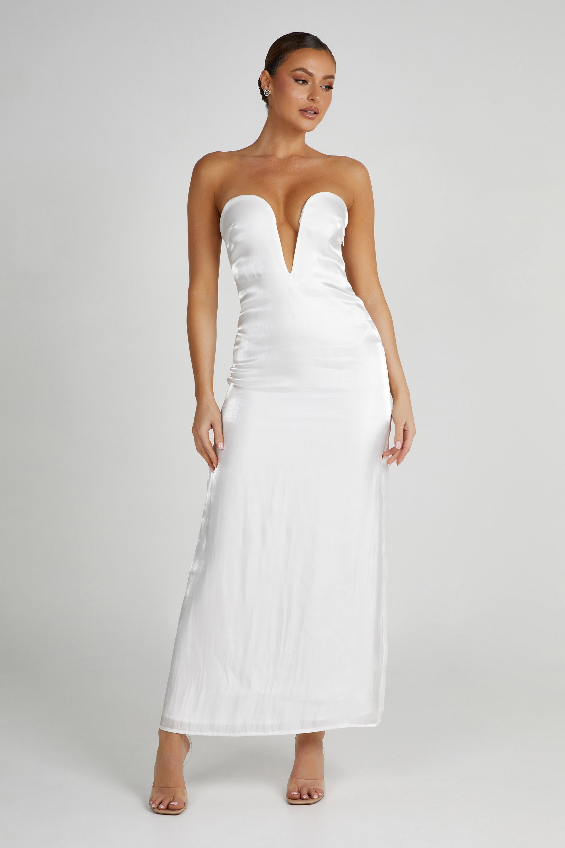 Chantelle Liquid Satin Midi Dress - White #5