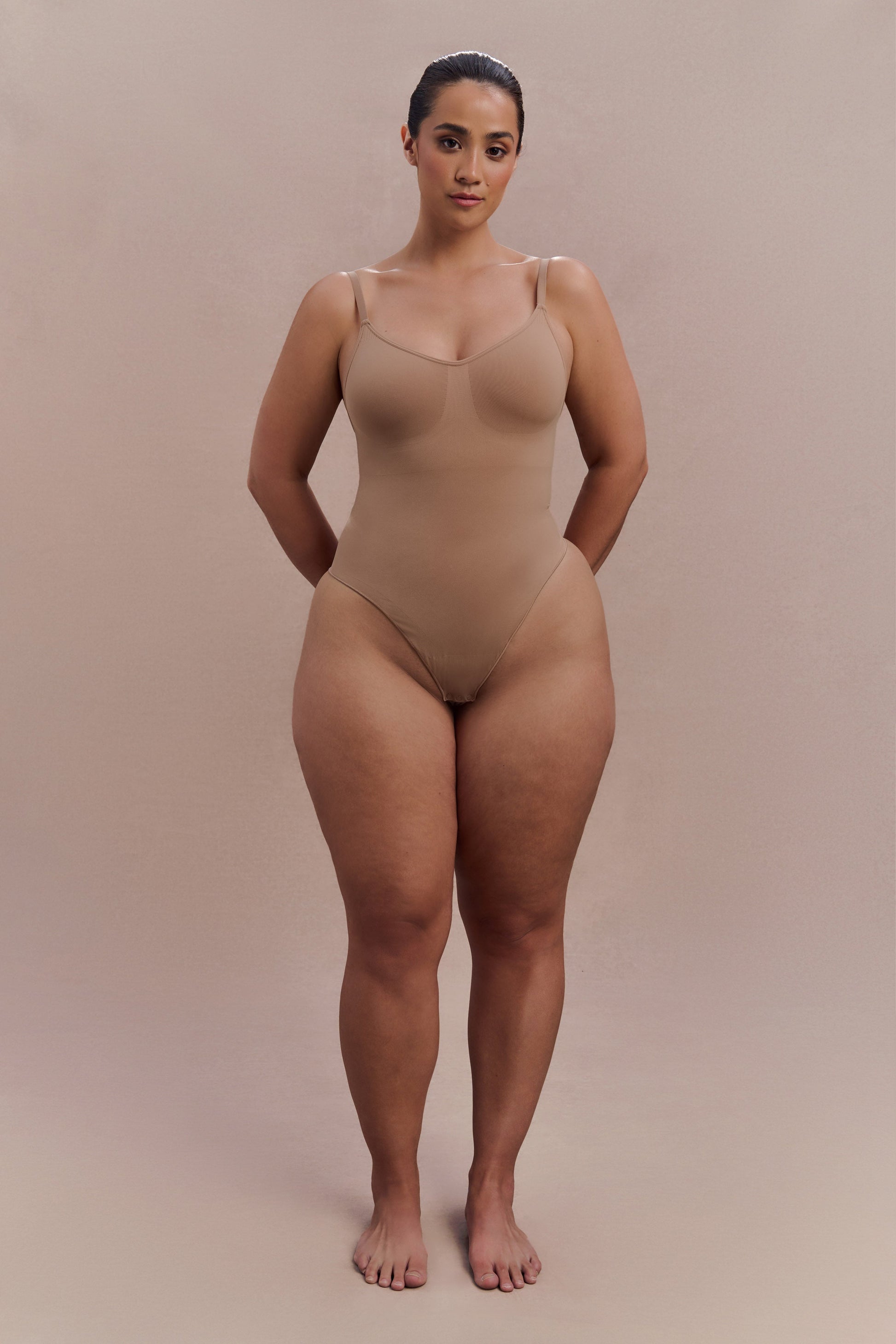 Alyssa Backless Shapewear Bodysuit - Latte #3