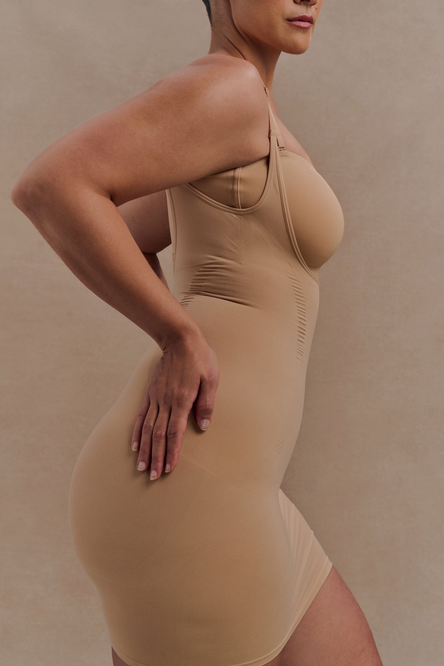 Jocelyn Backless Shapewear Mini Dress - Beige