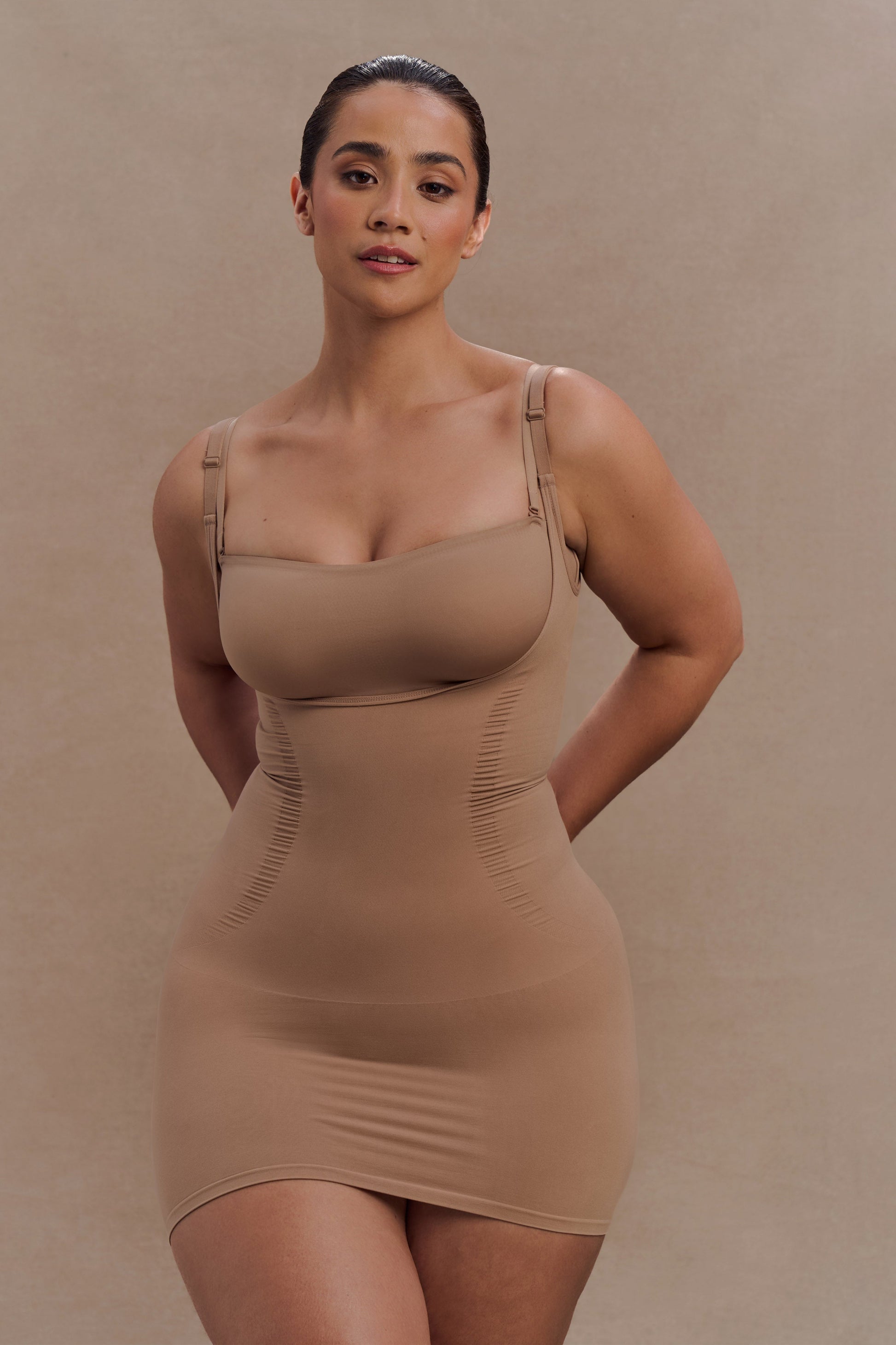 Jocelyn Backless Shapewear Mini Dress - Latte #3