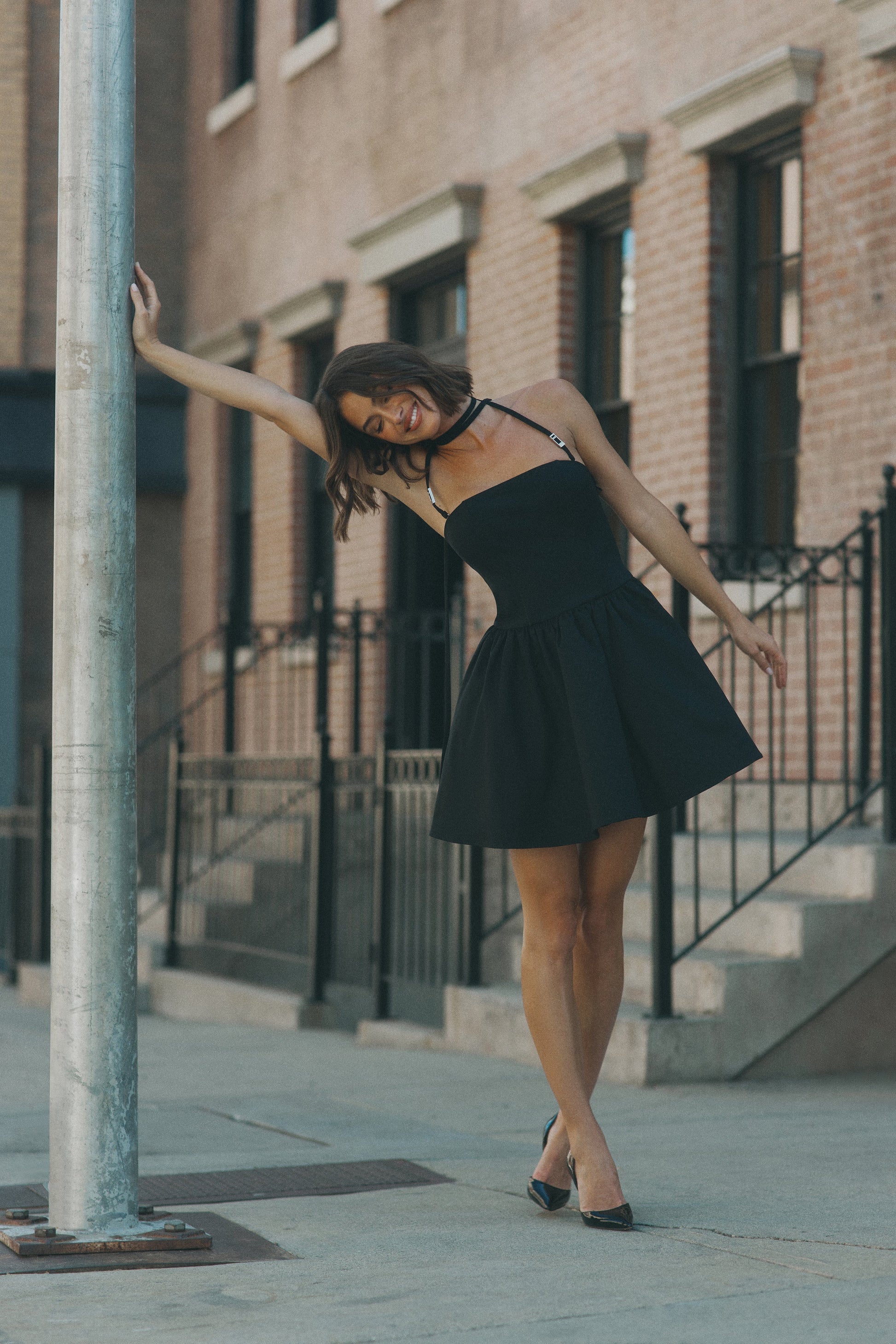 Ruby Halter Mini Dress - Black | MESHKI UK Ruby Halter Mini Dress - Black | MESHKI UK