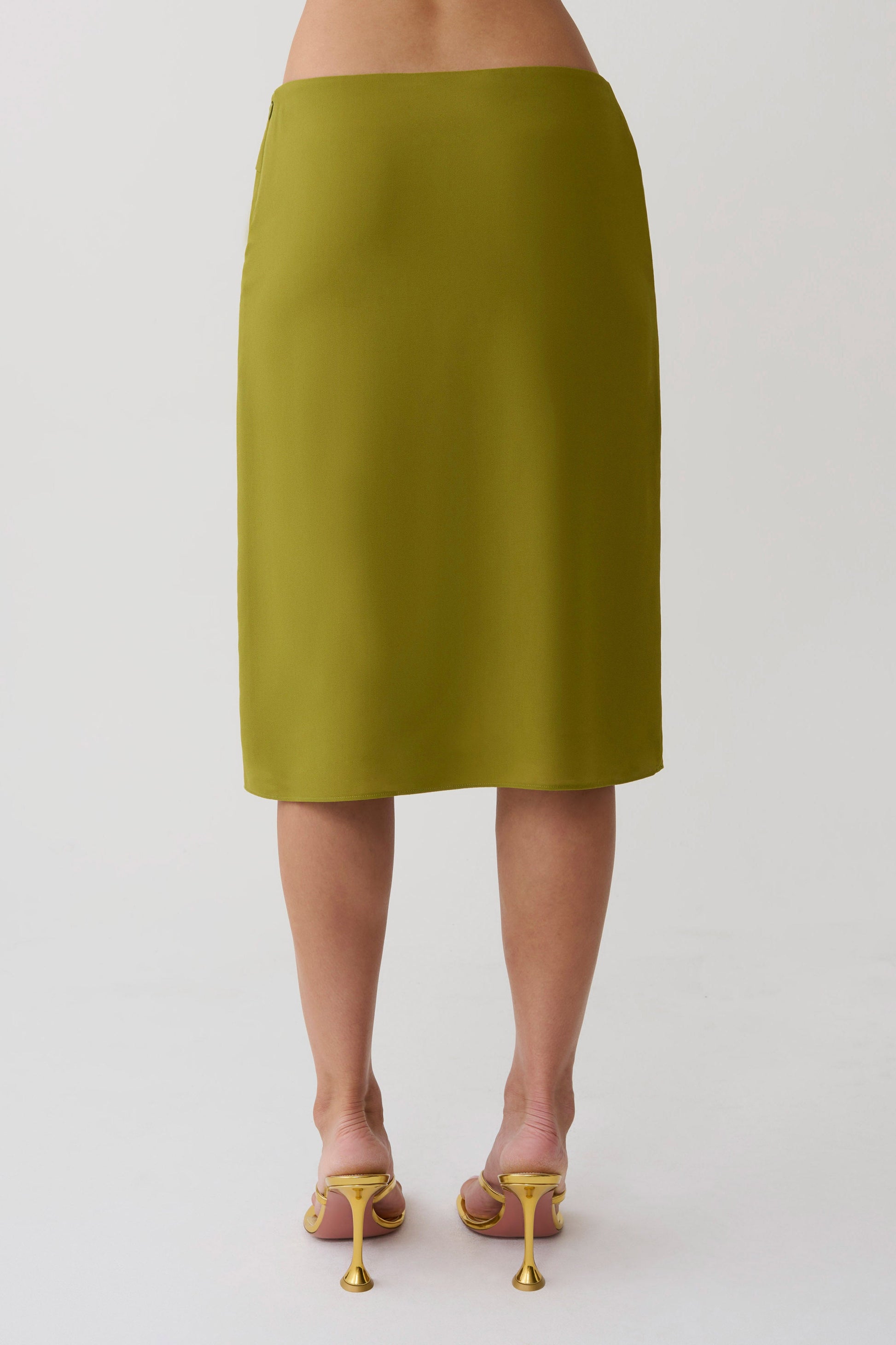 Amelia Chiffon Midi Skirt - Green #2