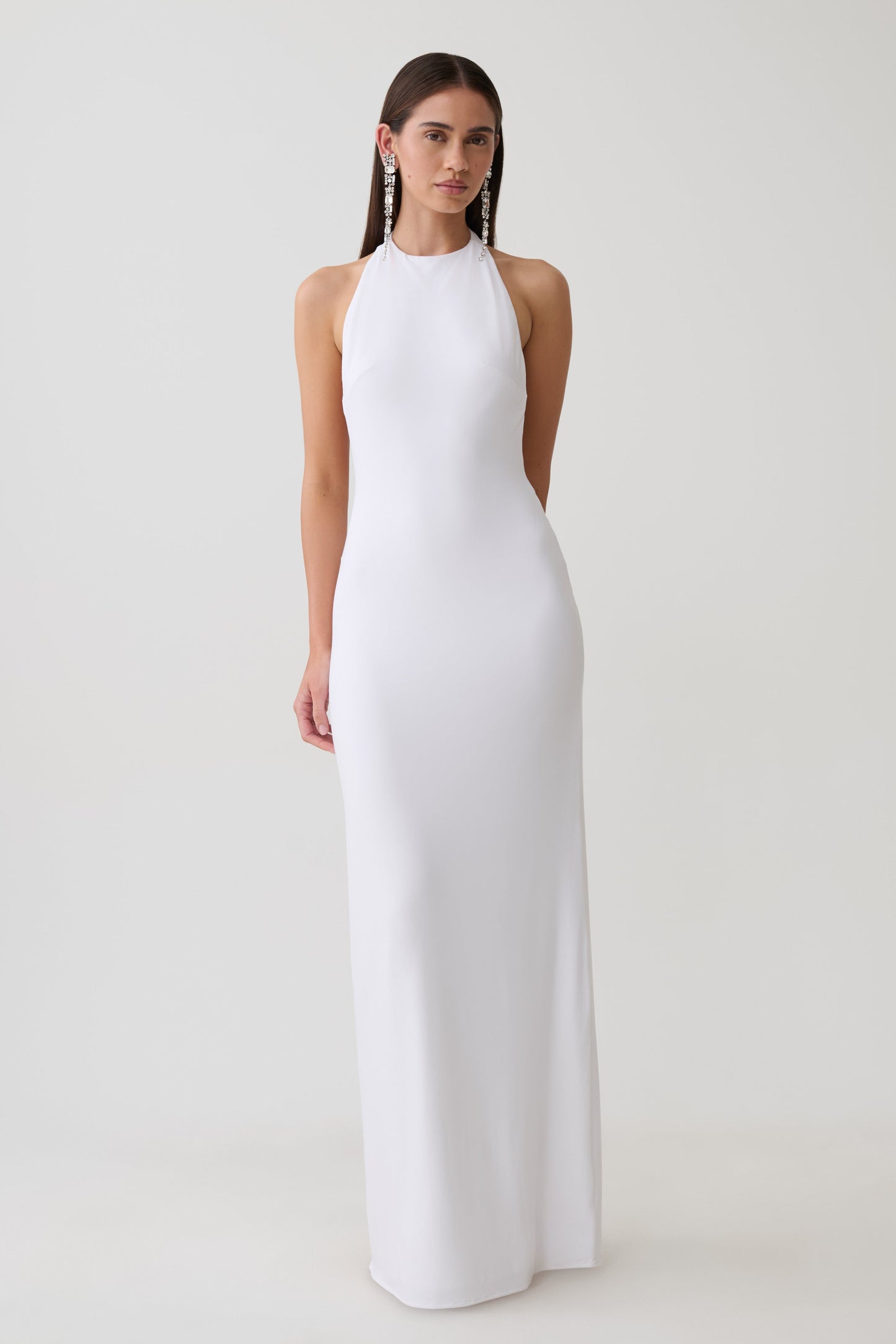 Halley Back T-Strap Maxi Dress - White