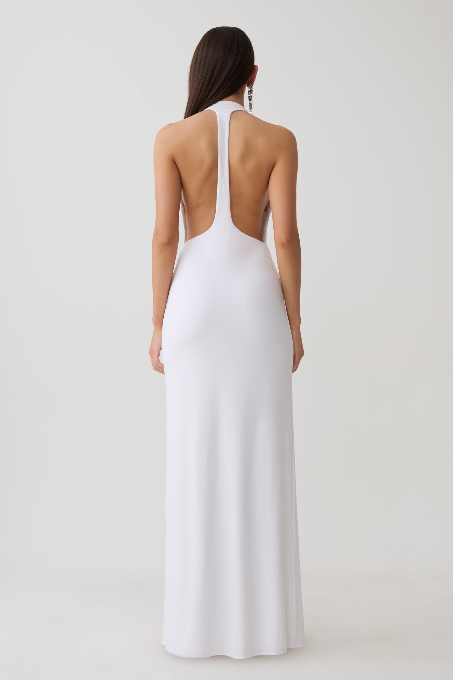 Halley Back T-Strap Maxi Dress - White